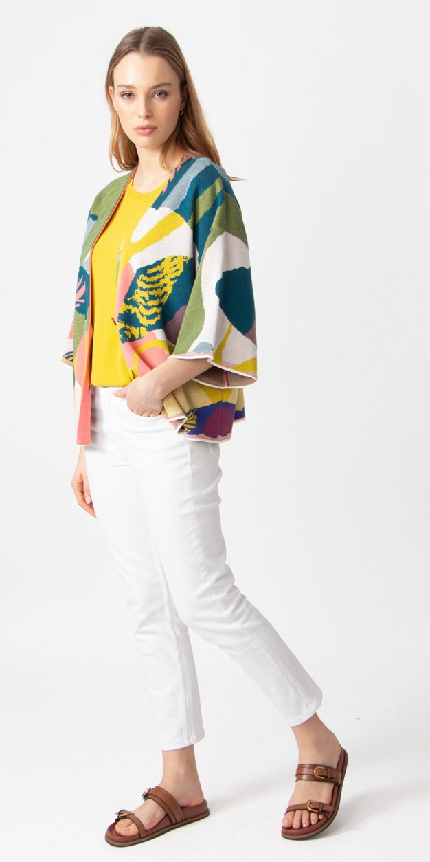 Knitted Cardigan, Maximalist Tropics Pattern