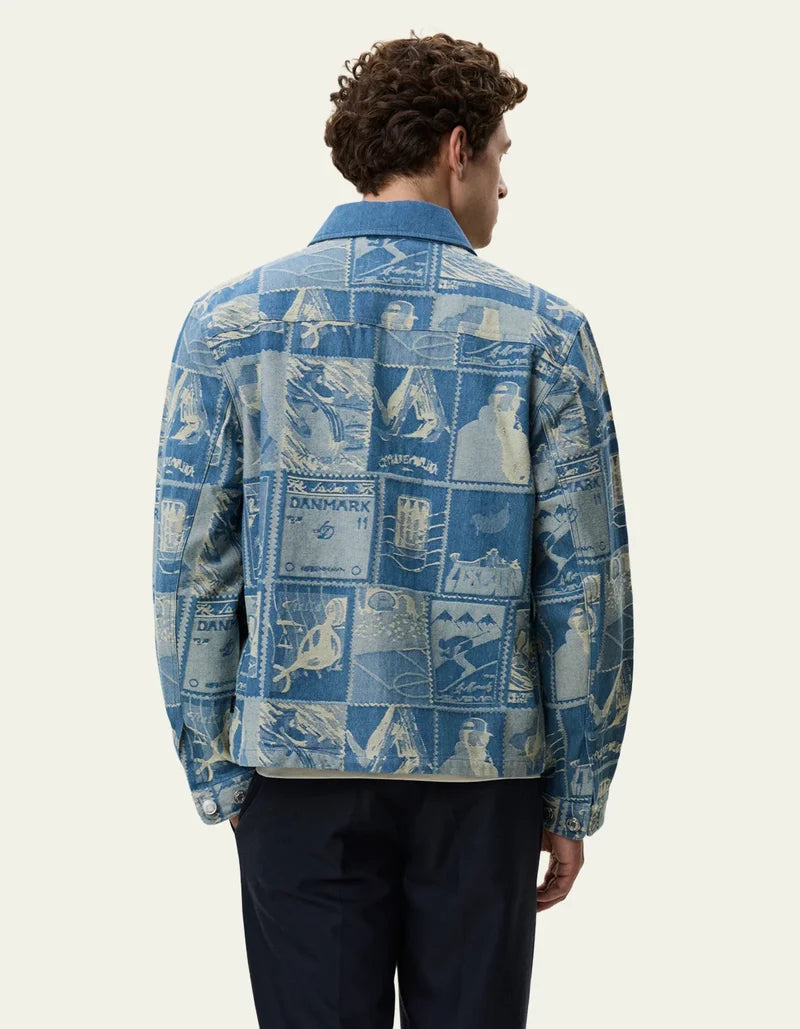 Stamp Jacquard Jacket - Denim Blue