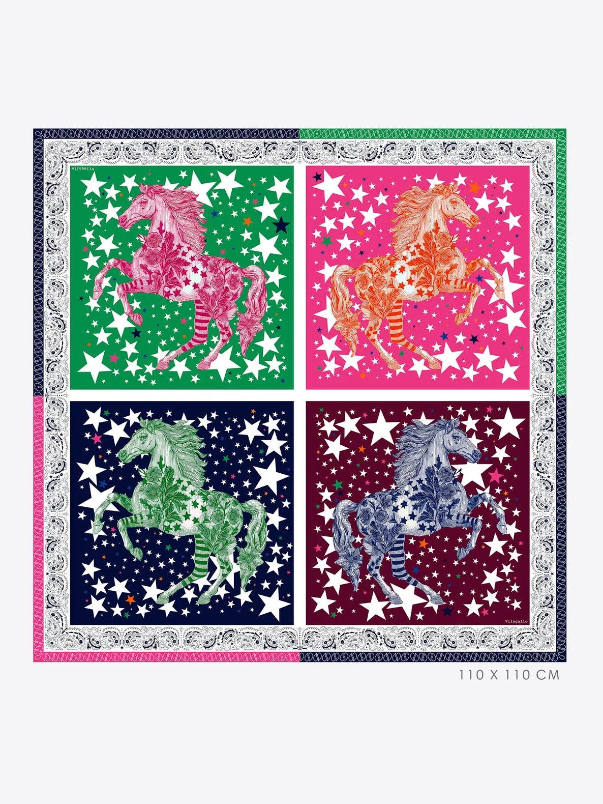Horses Silk Scarf