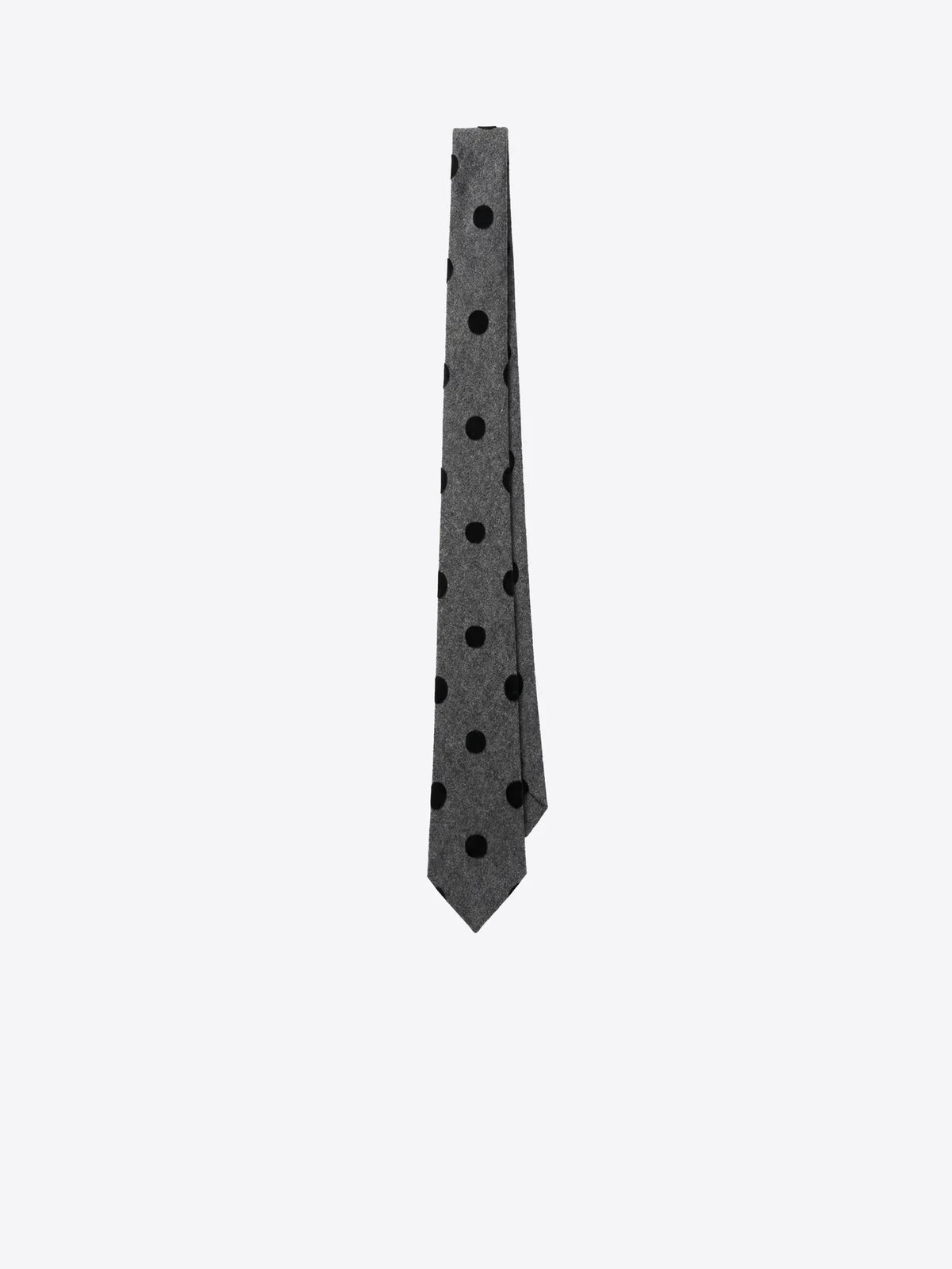 Vilagallo Gray Flocked Polka Dot Tie