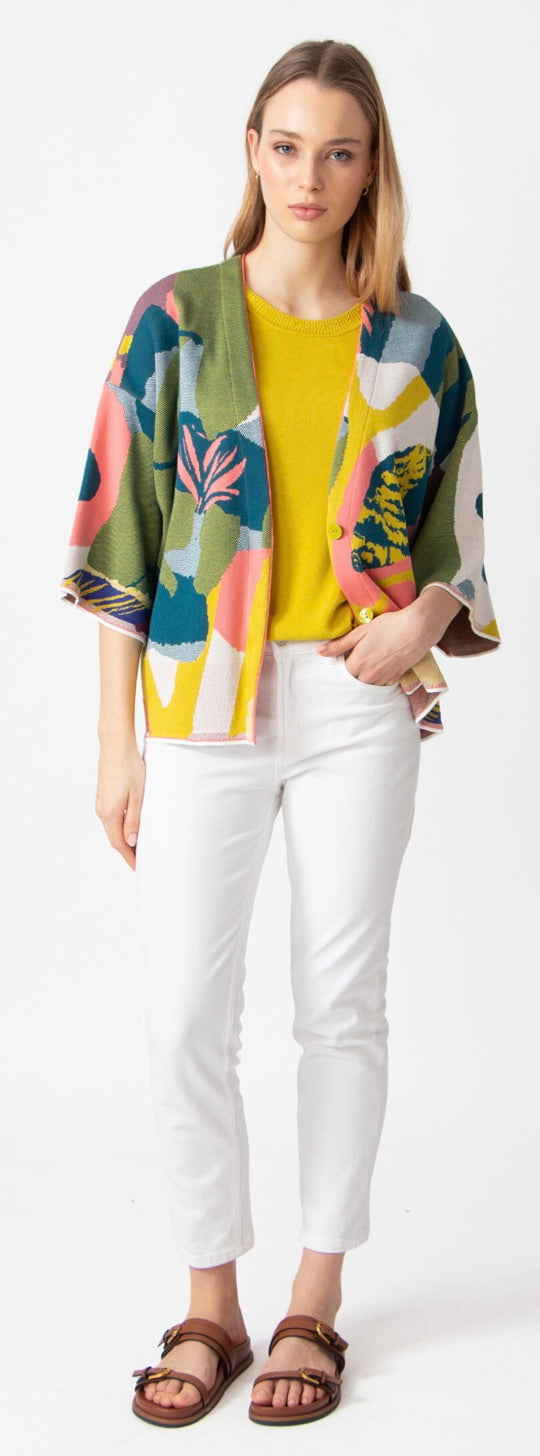 Knitted Cardigan, Maximalist Tropics Pattern