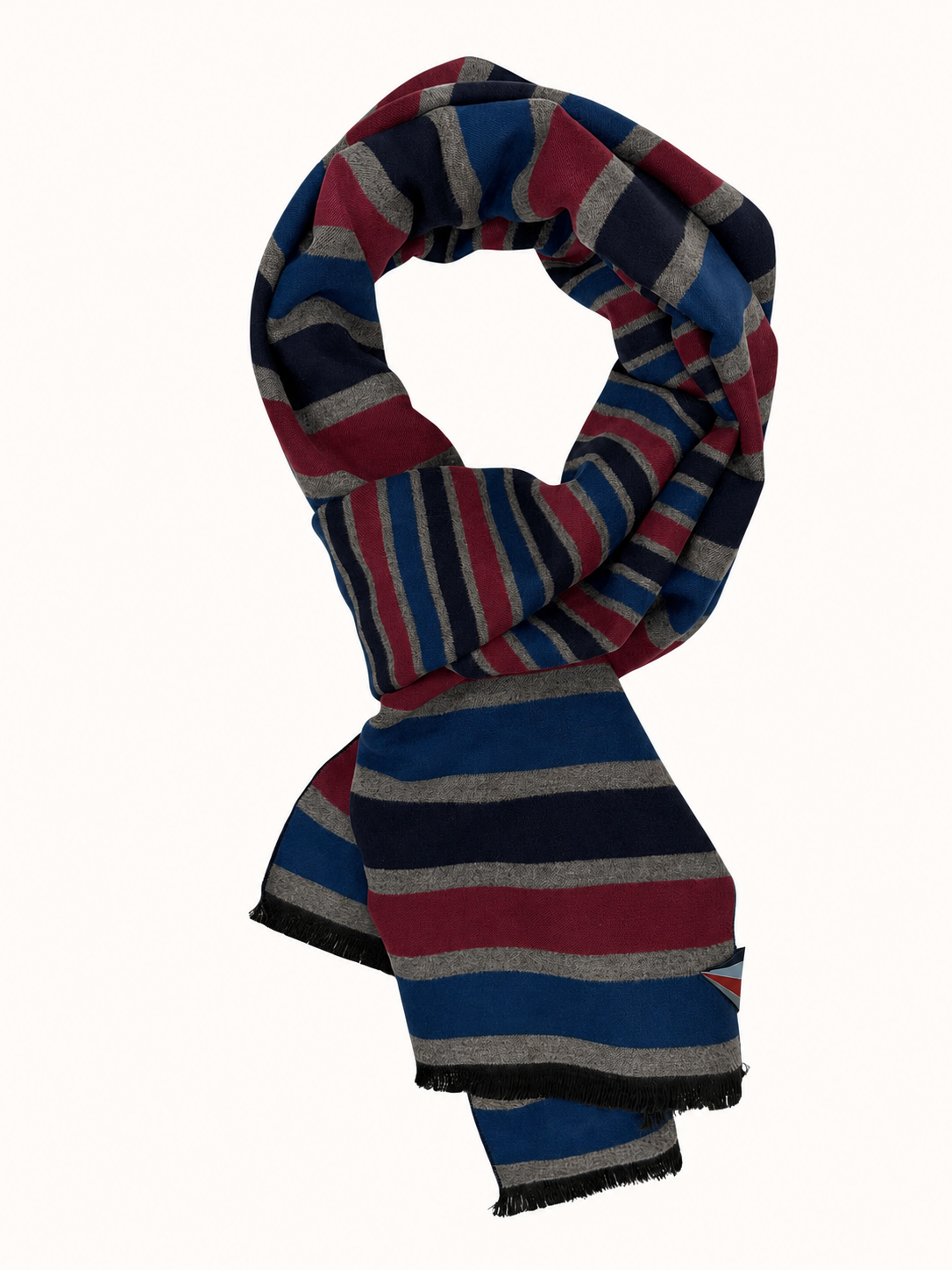 Red Multicolored Striped Scarf