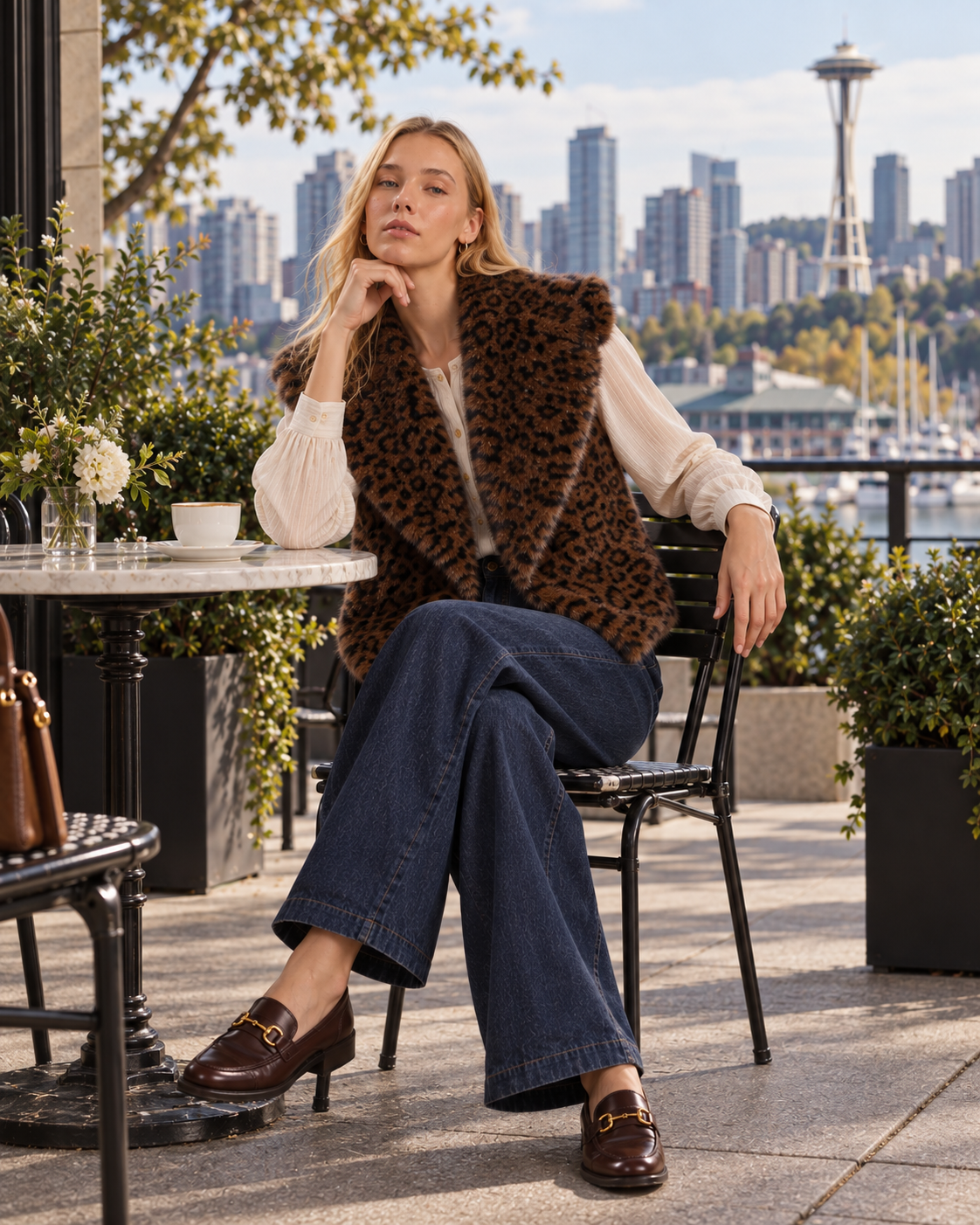 Animal Print Faux Fur Collar