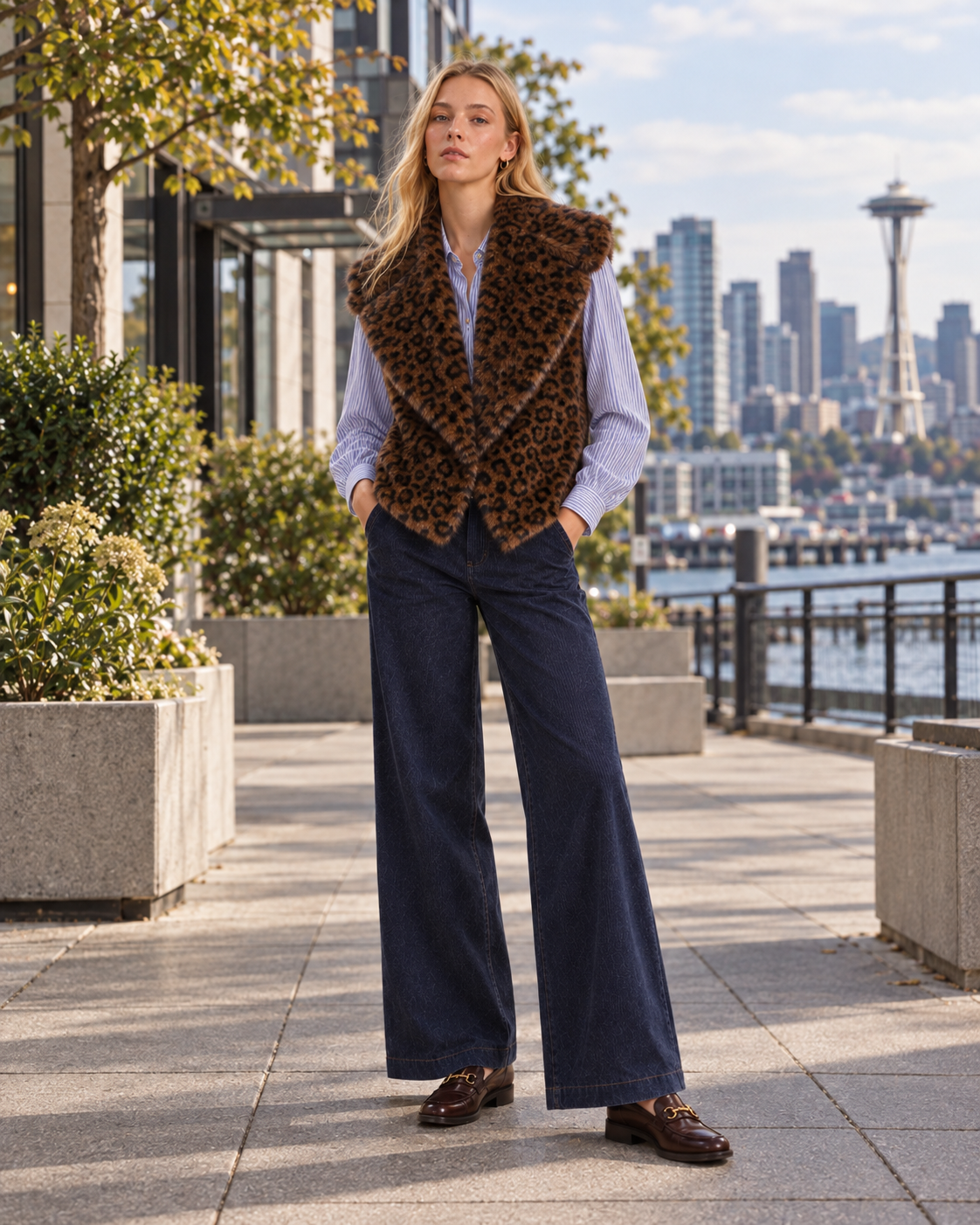 Animal Print Faux Fur Collar