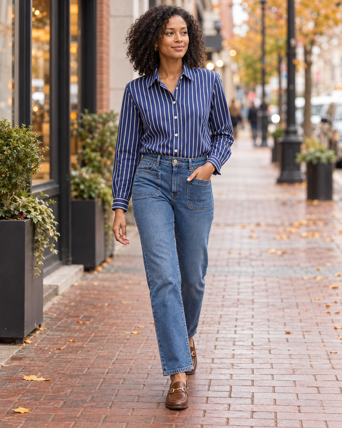 Stripped Cotton Blouse