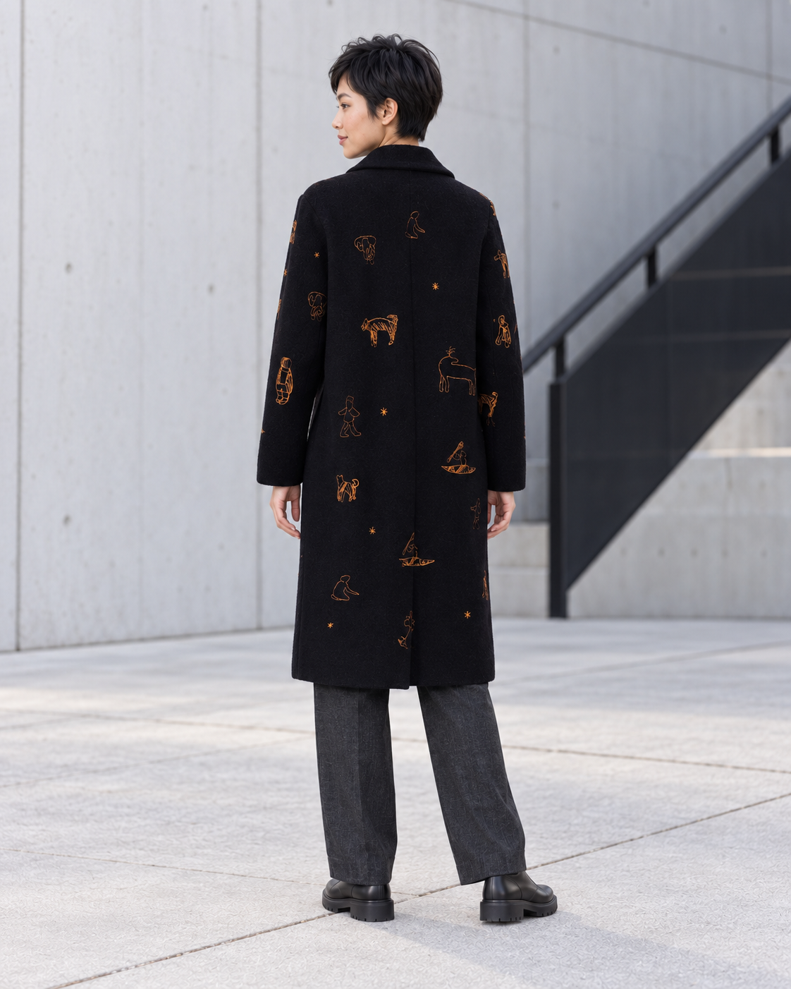 Arctic Joy Embroidered Felt Coat