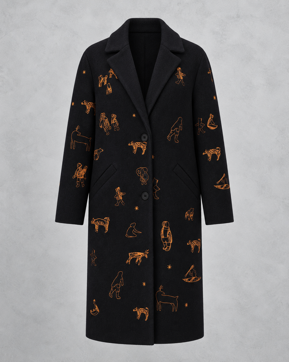 Arctic Joy Embroidered Felt Coat