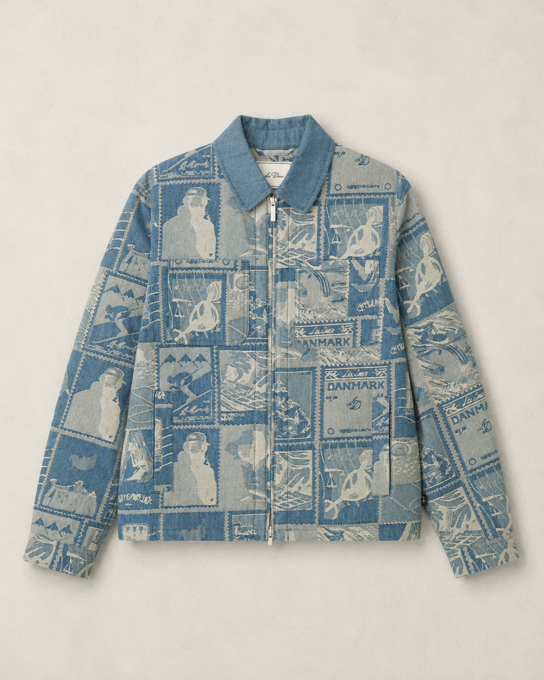 Stamp Jacquard Jacket - Denim Blue