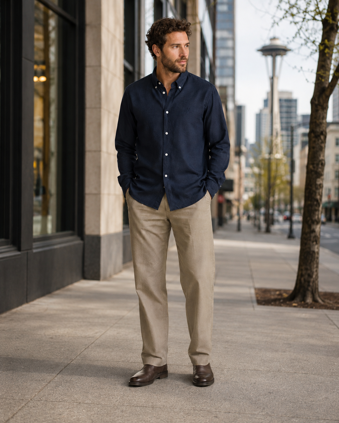 Soft Flannel Shirt - Dark Navy Blue