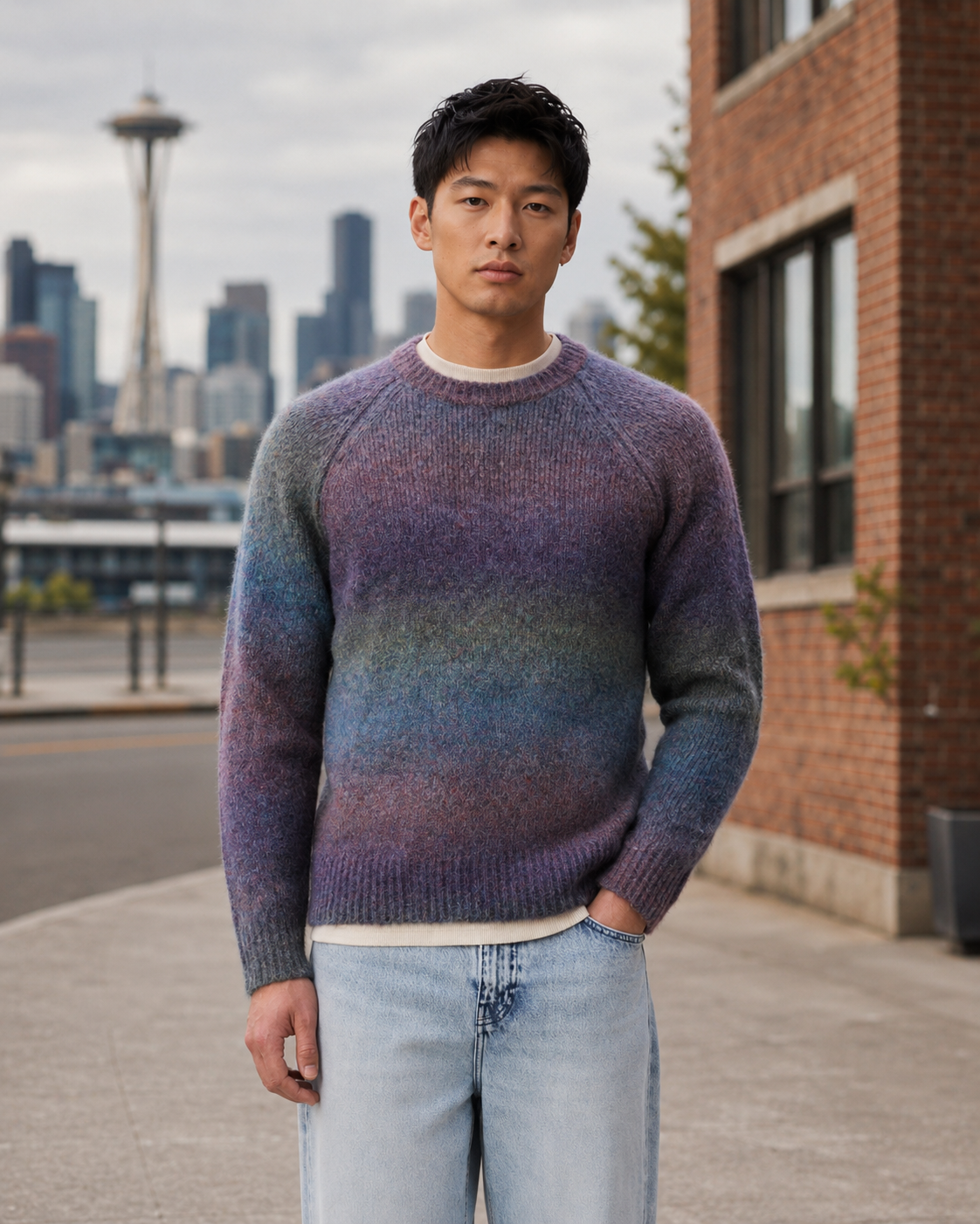 Gradient Roundneck Knit - Spiced Plum Purple