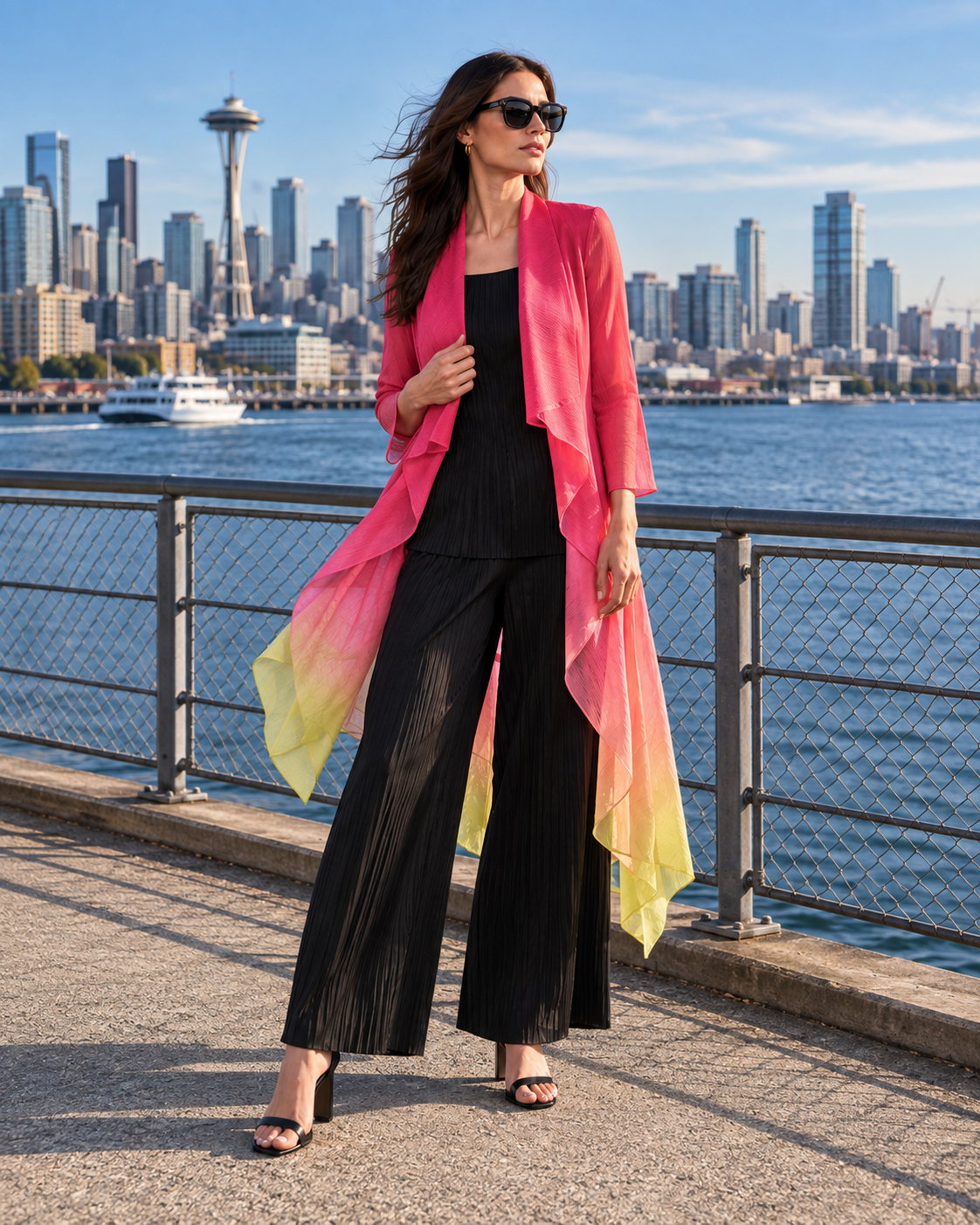 Collare Pleated Coat