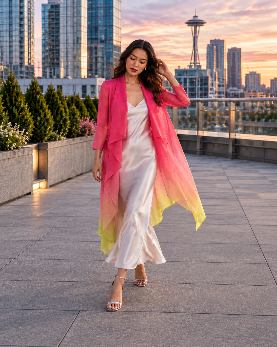 Collare Pleated Coat