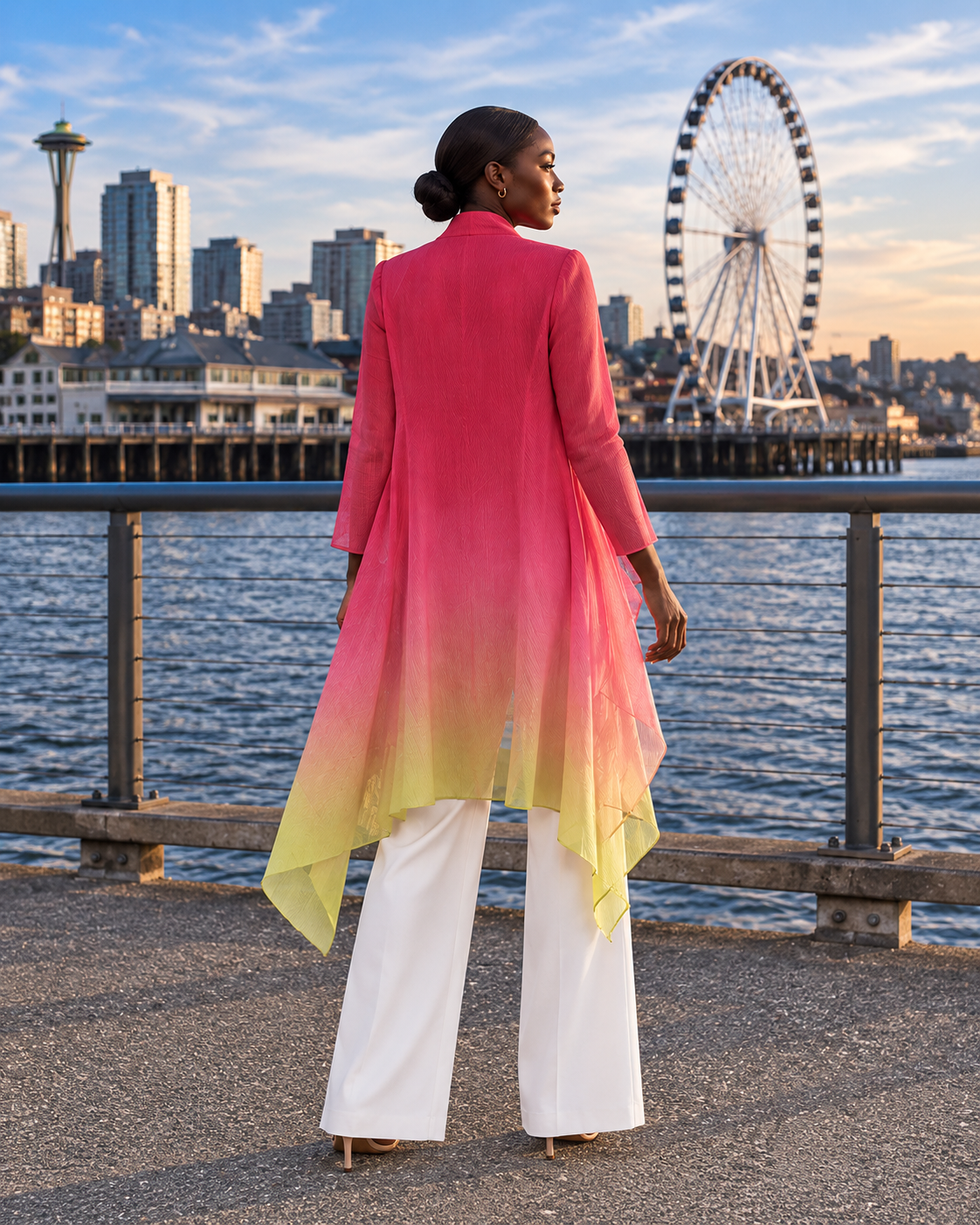Collare Pleated Coat