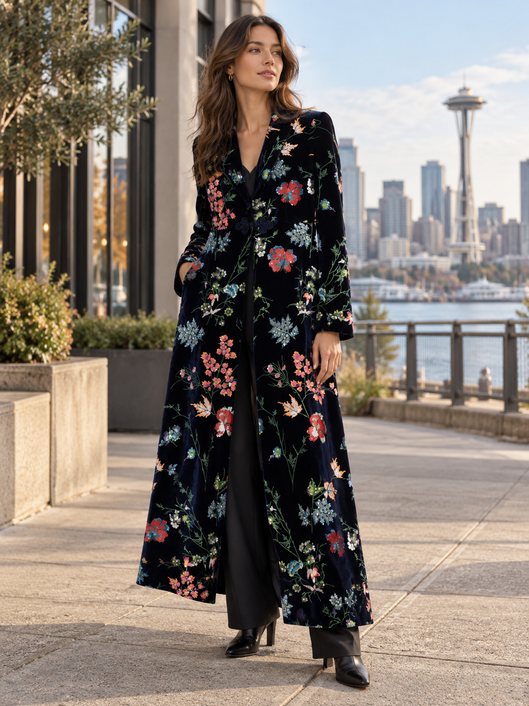Floral Velvet Coat
