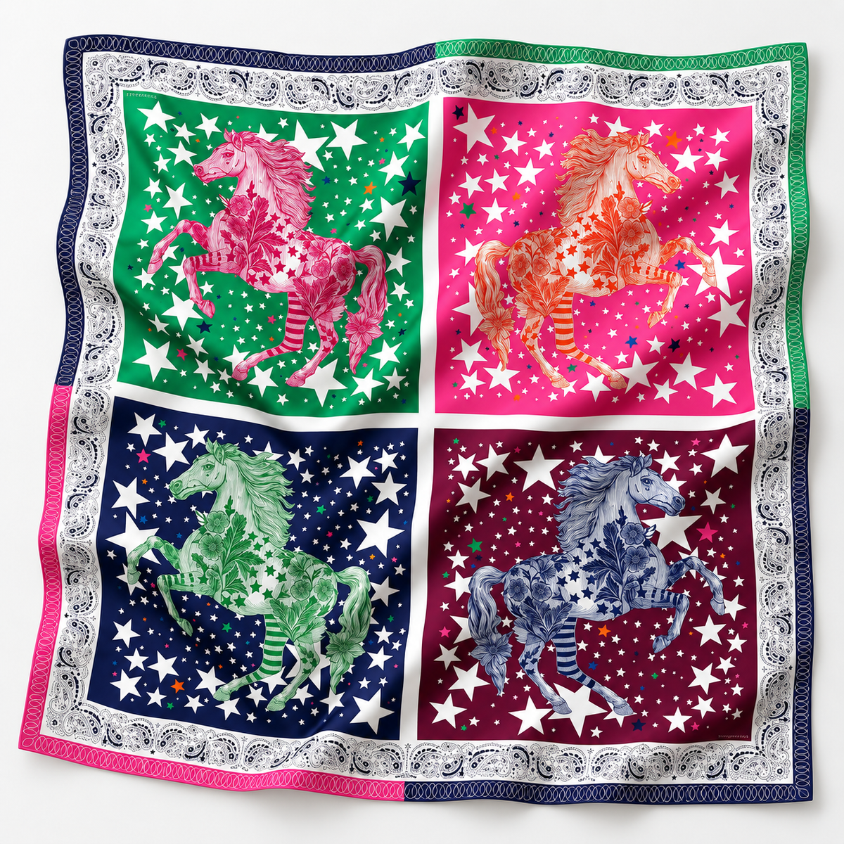 Horses Silk Scarf