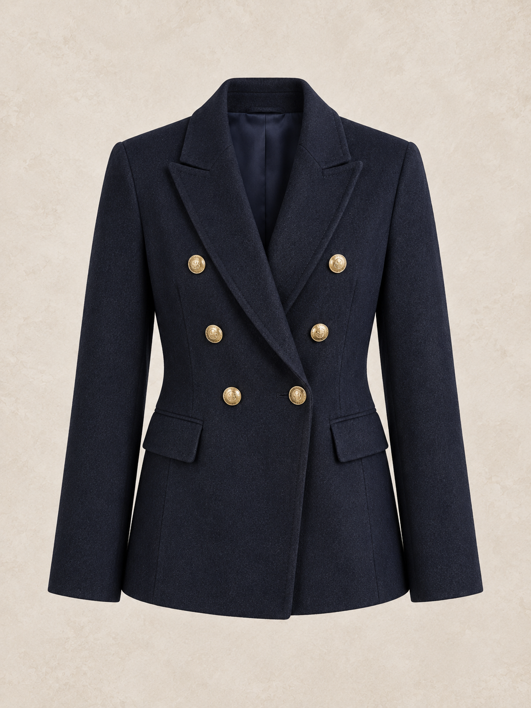 Navy Wool Overcoat