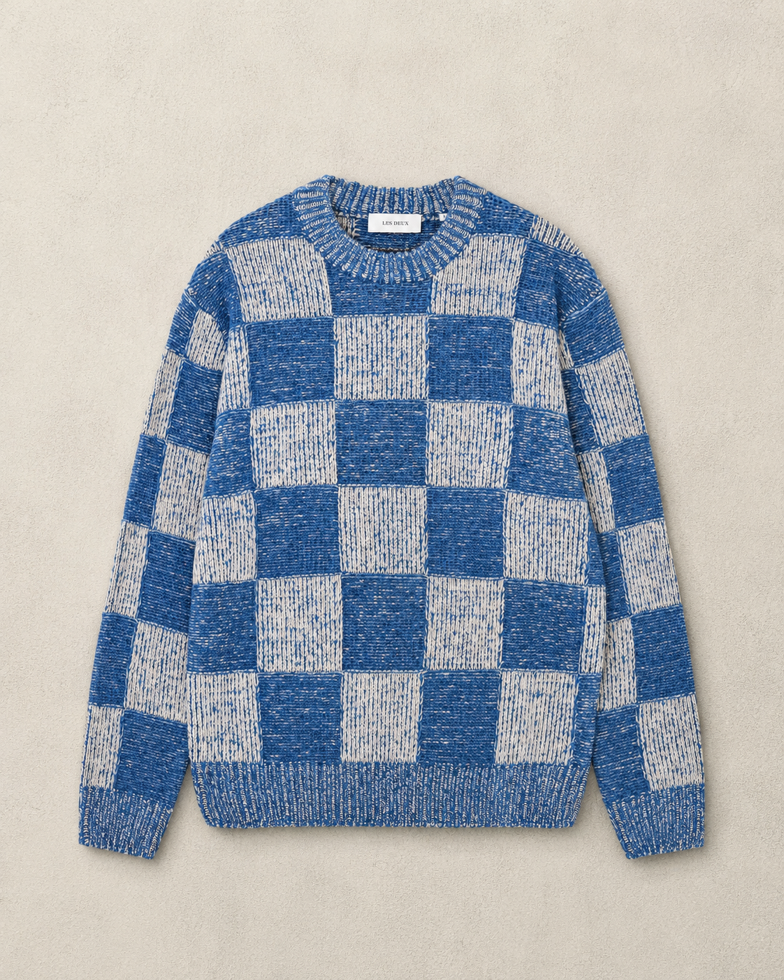 Check Knit - Dark Denim Blue
