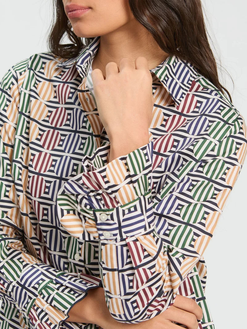 Geometric Circle Print Shirt