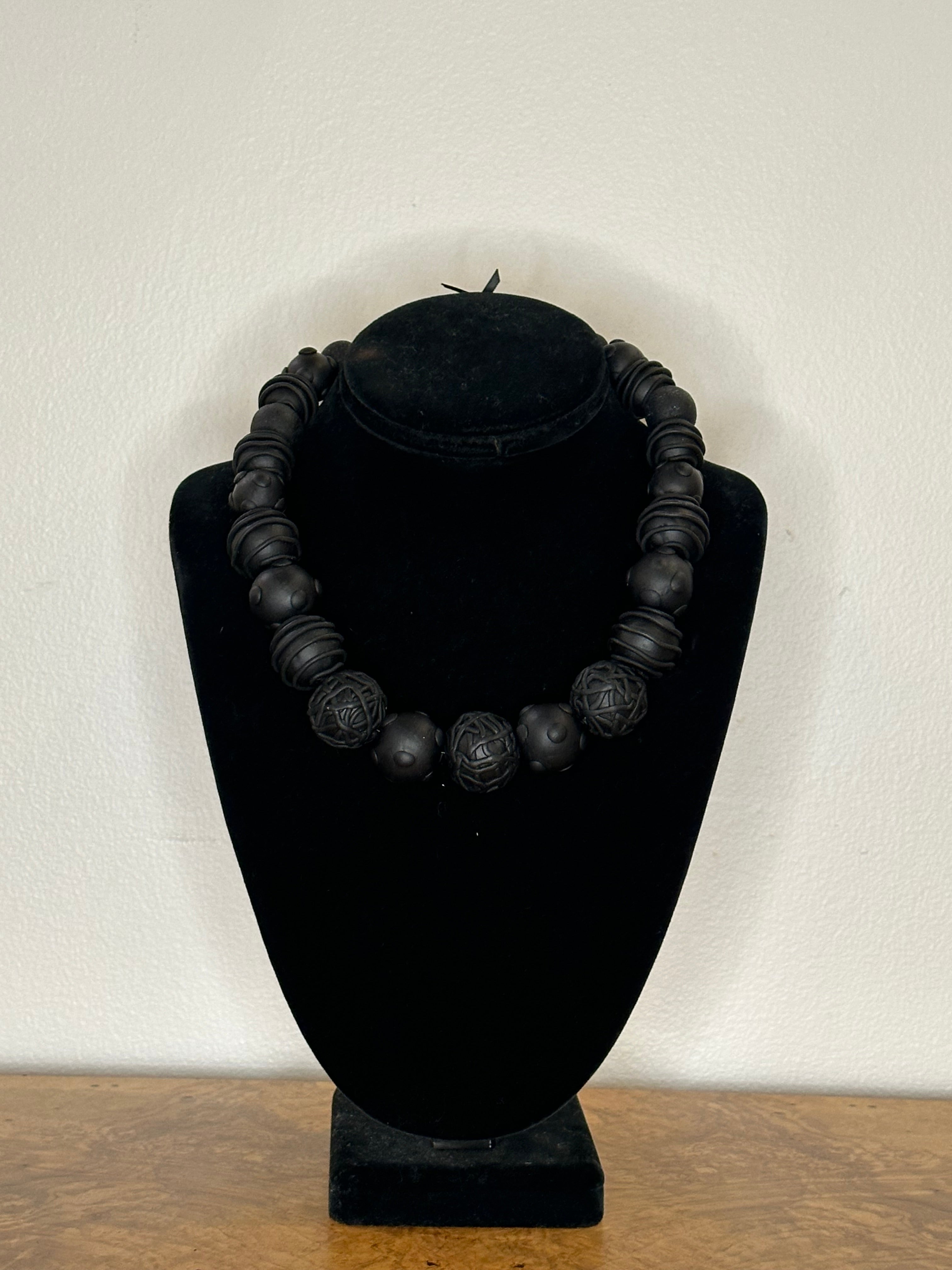 Black Bead Necklace