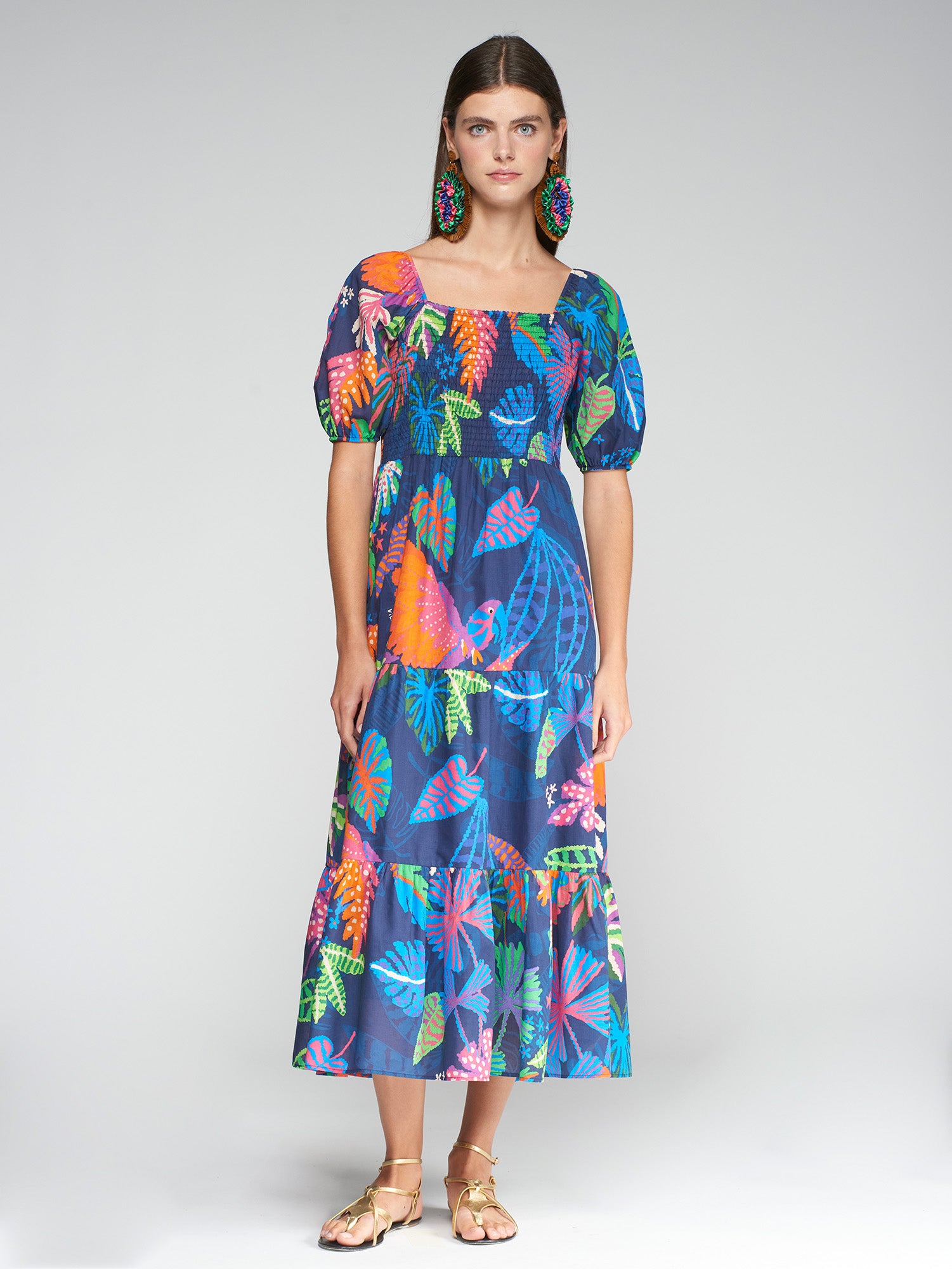 TROPICAL PRINT JUNGLE TORA DRESS TROPICAL PRINT JUNGLE TORA DRESS
