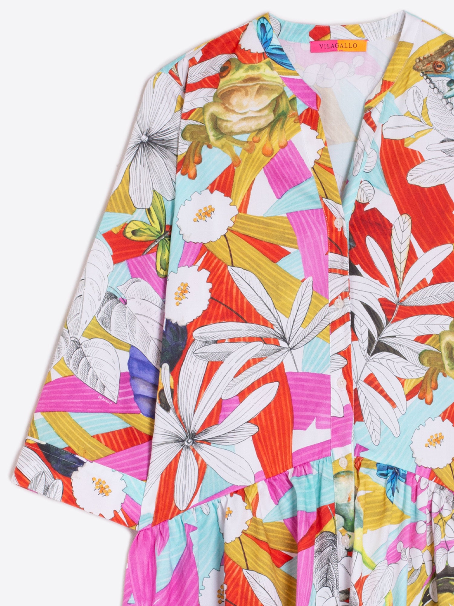 ANGELA DRESS WATERCOLOR JUNGLE PRINT