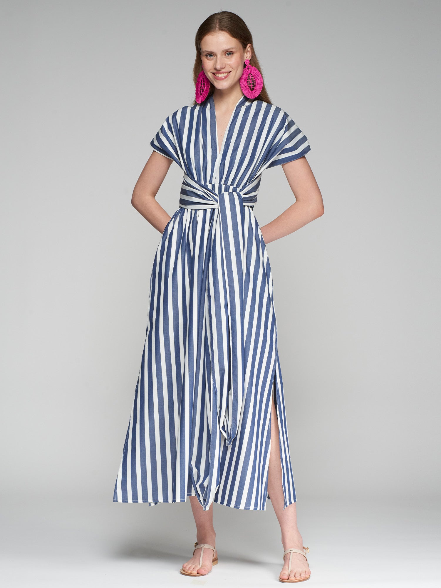 CROSS BACK DRESS AZ STRIPE