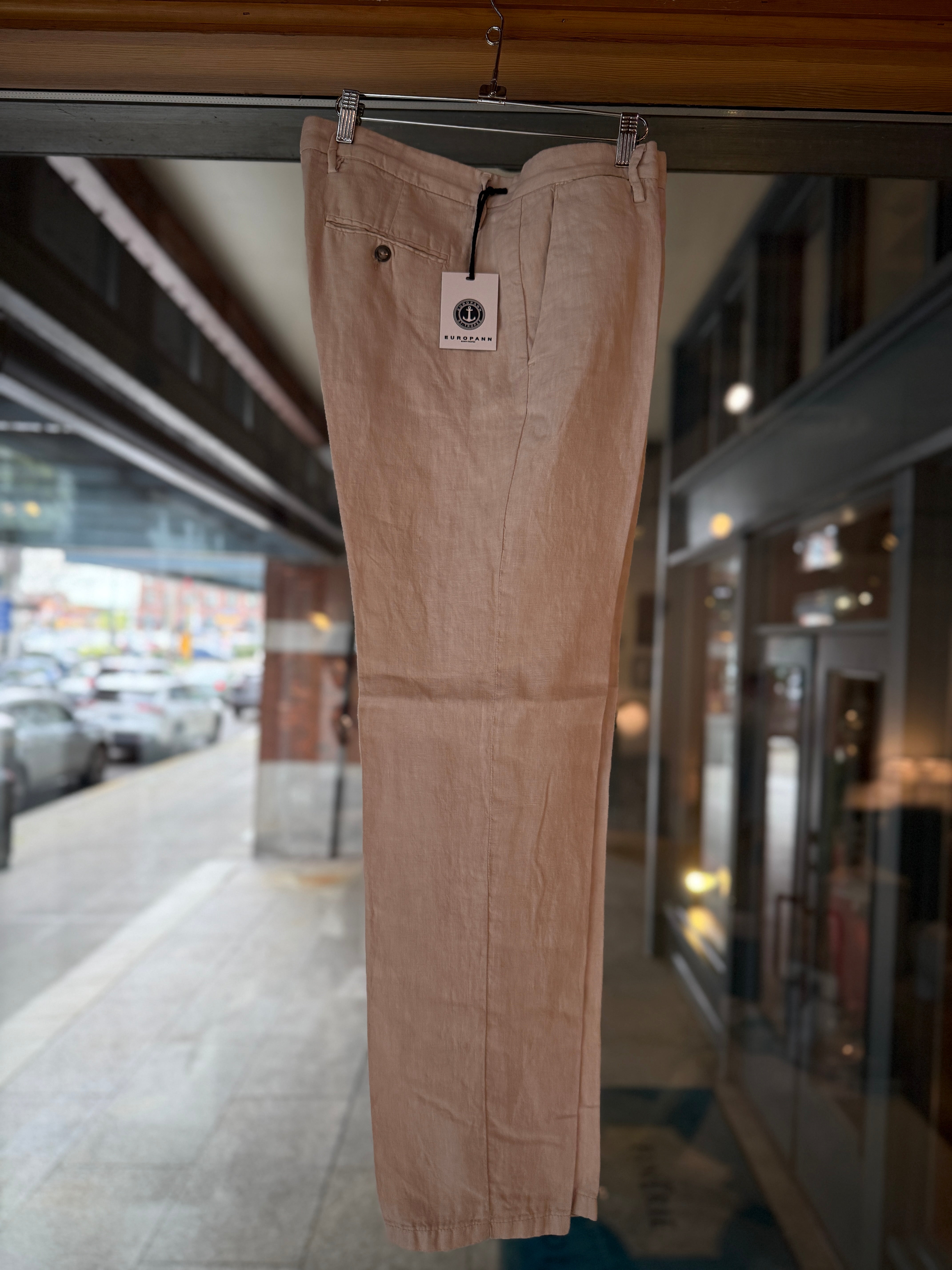 DYLAN - Pale casual linen trouser