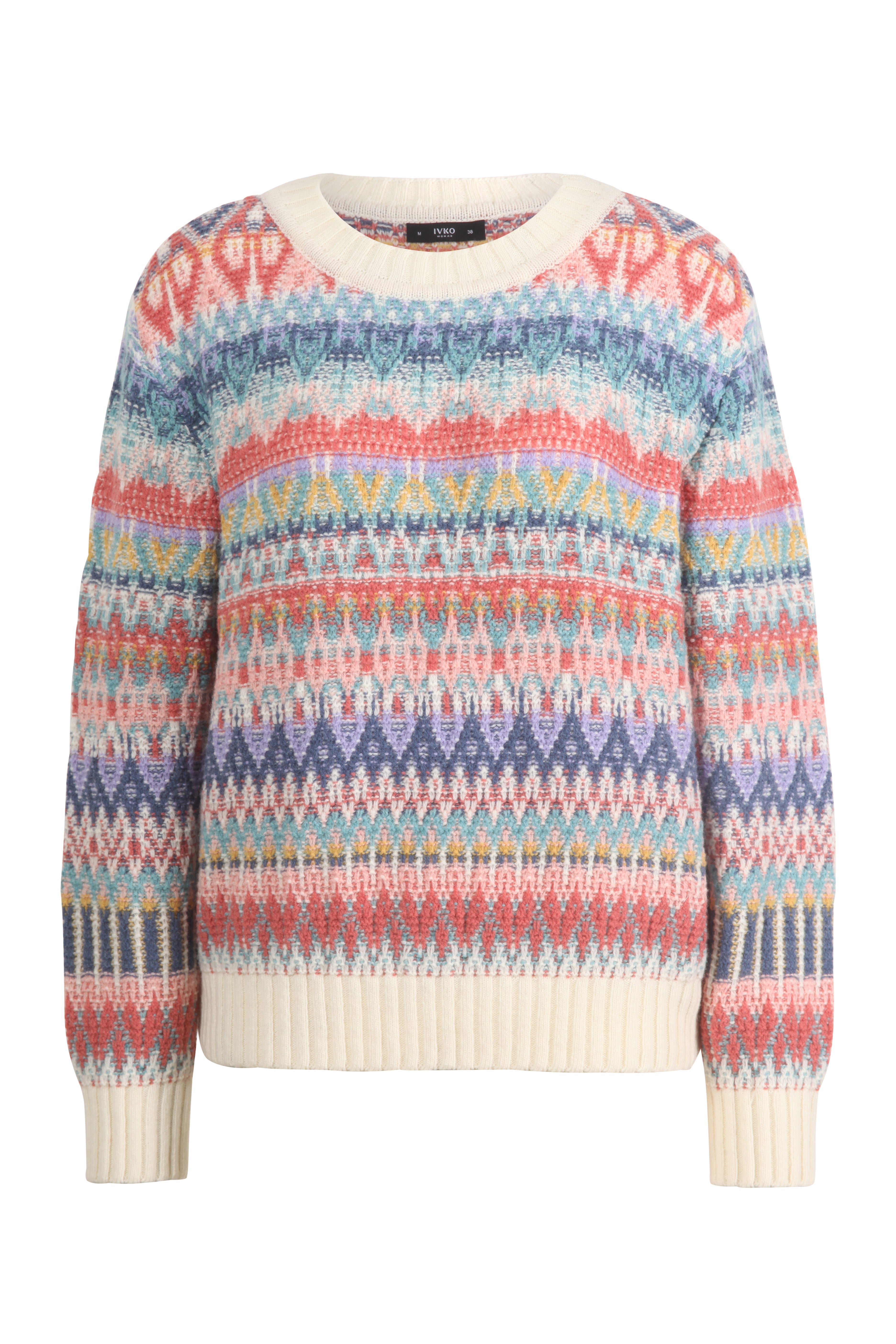 O-Neck Pullover, Pink Re-Dandy Pattern