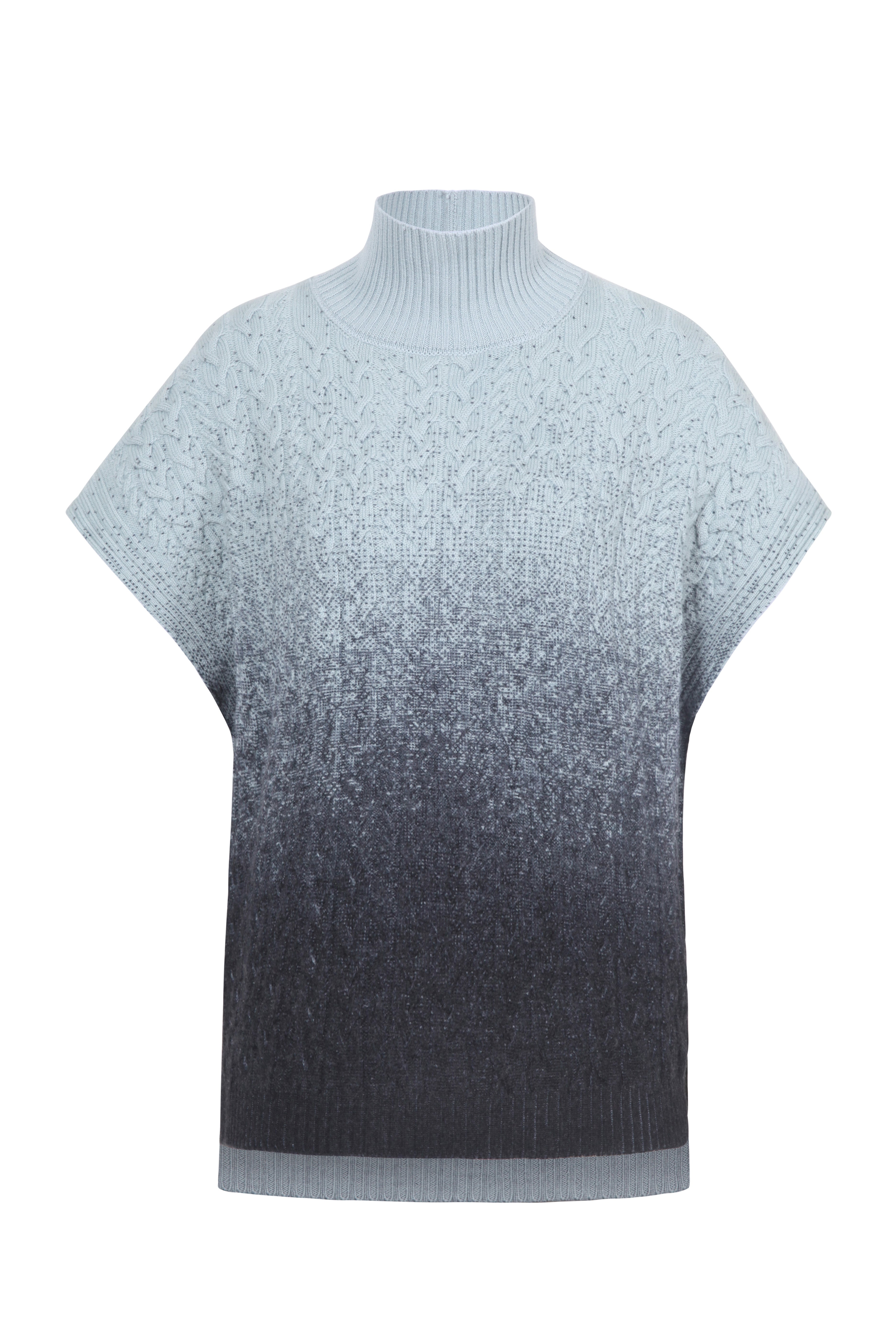 BlueGrey Rollneck Printed Sleeveless Pullover, Murmuration Pattern