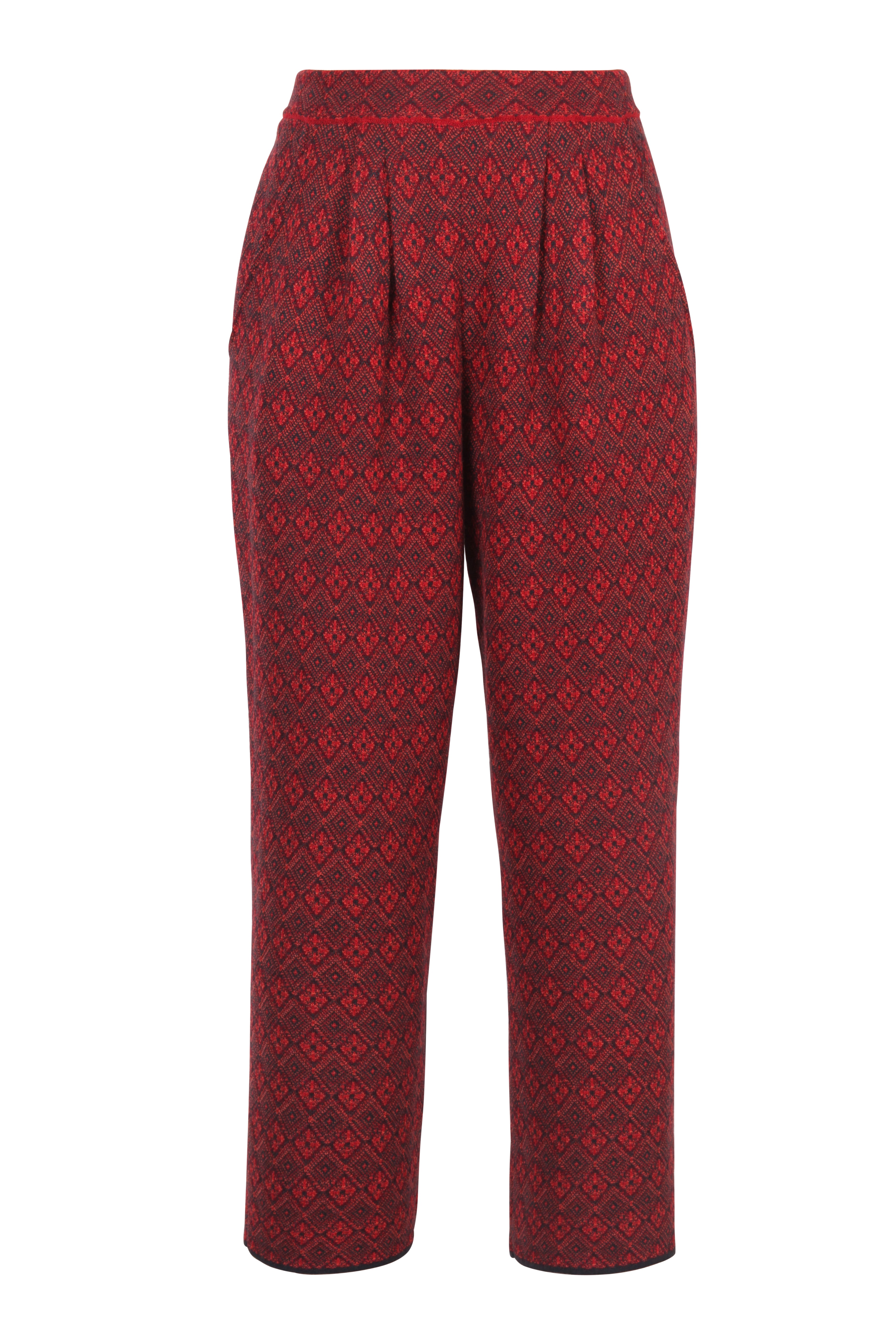 Jaquard Pants, Red Re-Dandy Pattern
