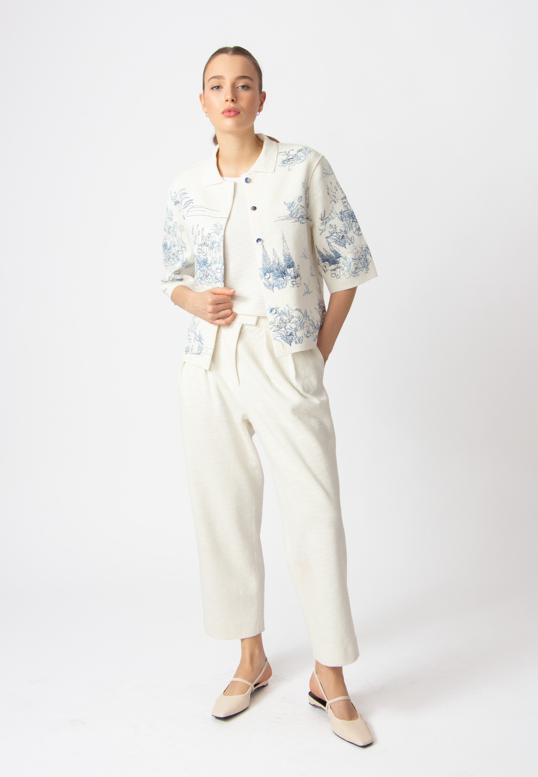 Jacket with Embroidery, Garden Nostalgic Pattern