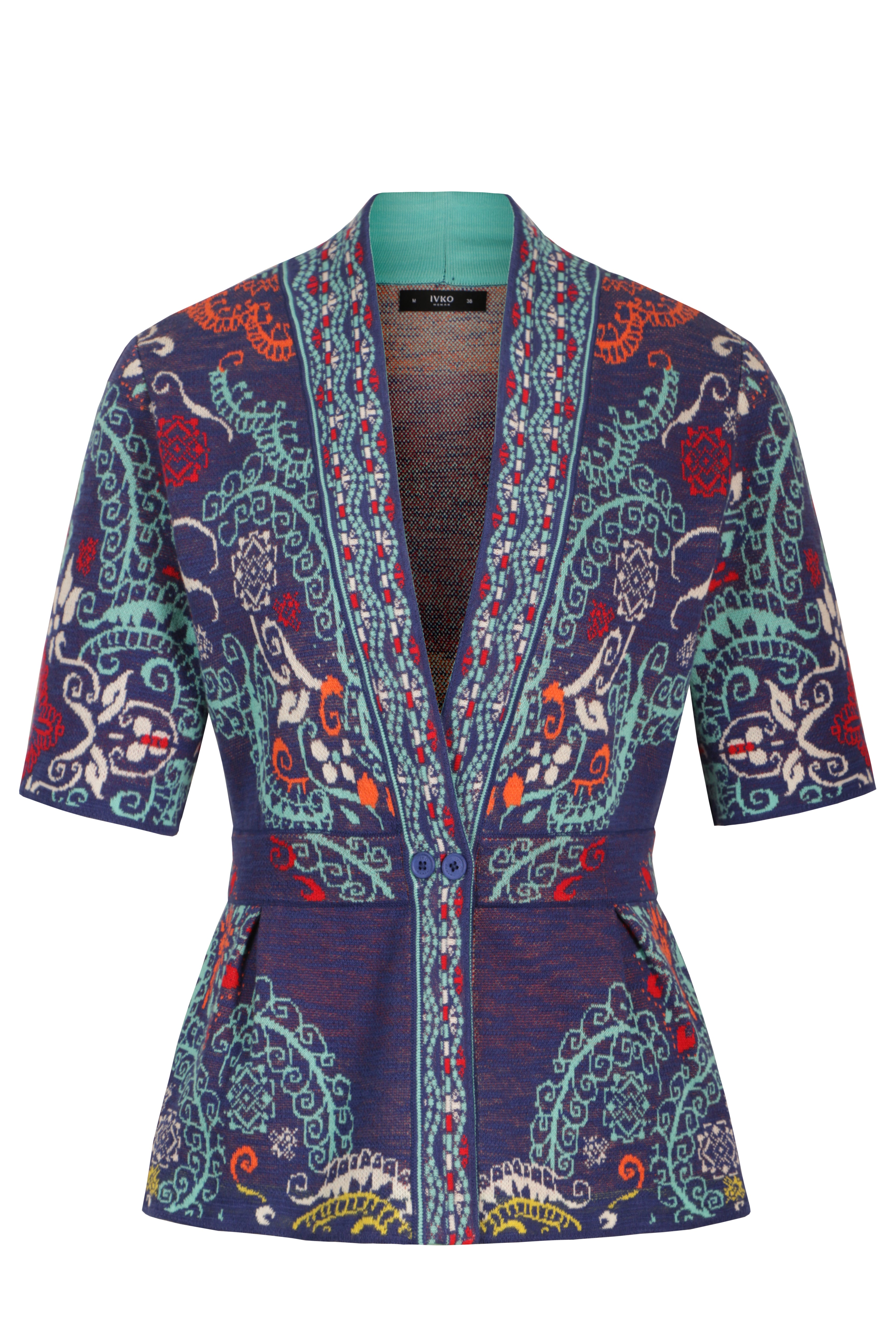 Cardigan V-Neck, Ornament Pattern