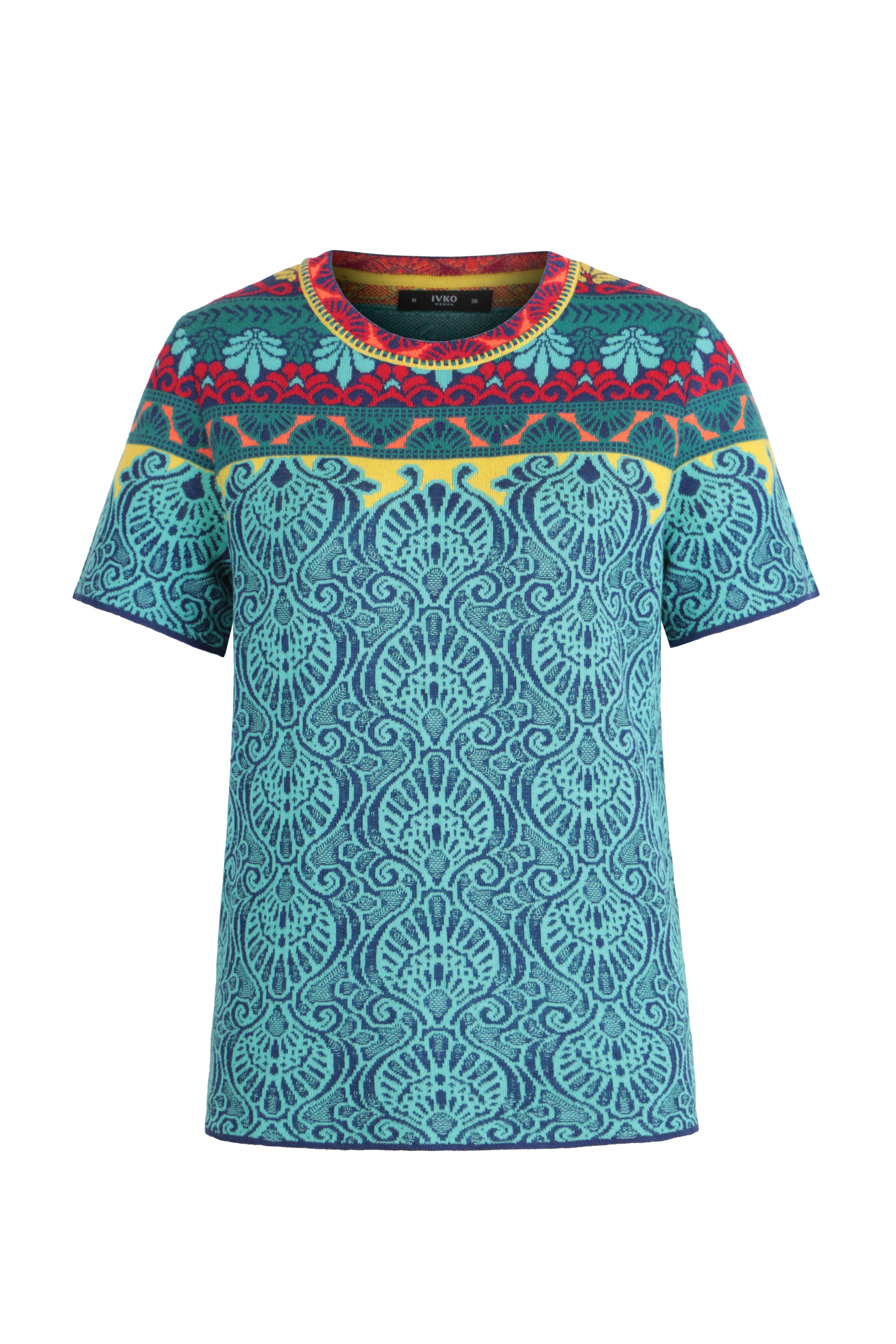 Jacquard Pullover, Mediterranean Pattern