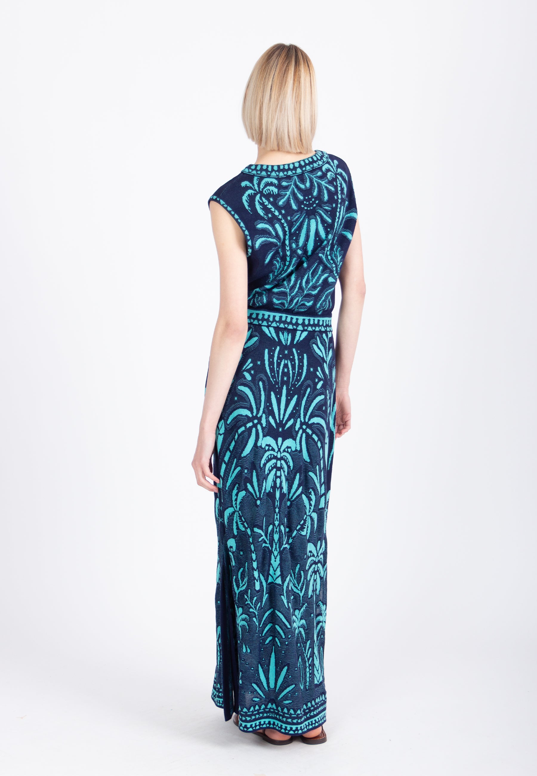Jacquard Dress, Urban Botanic Pattern