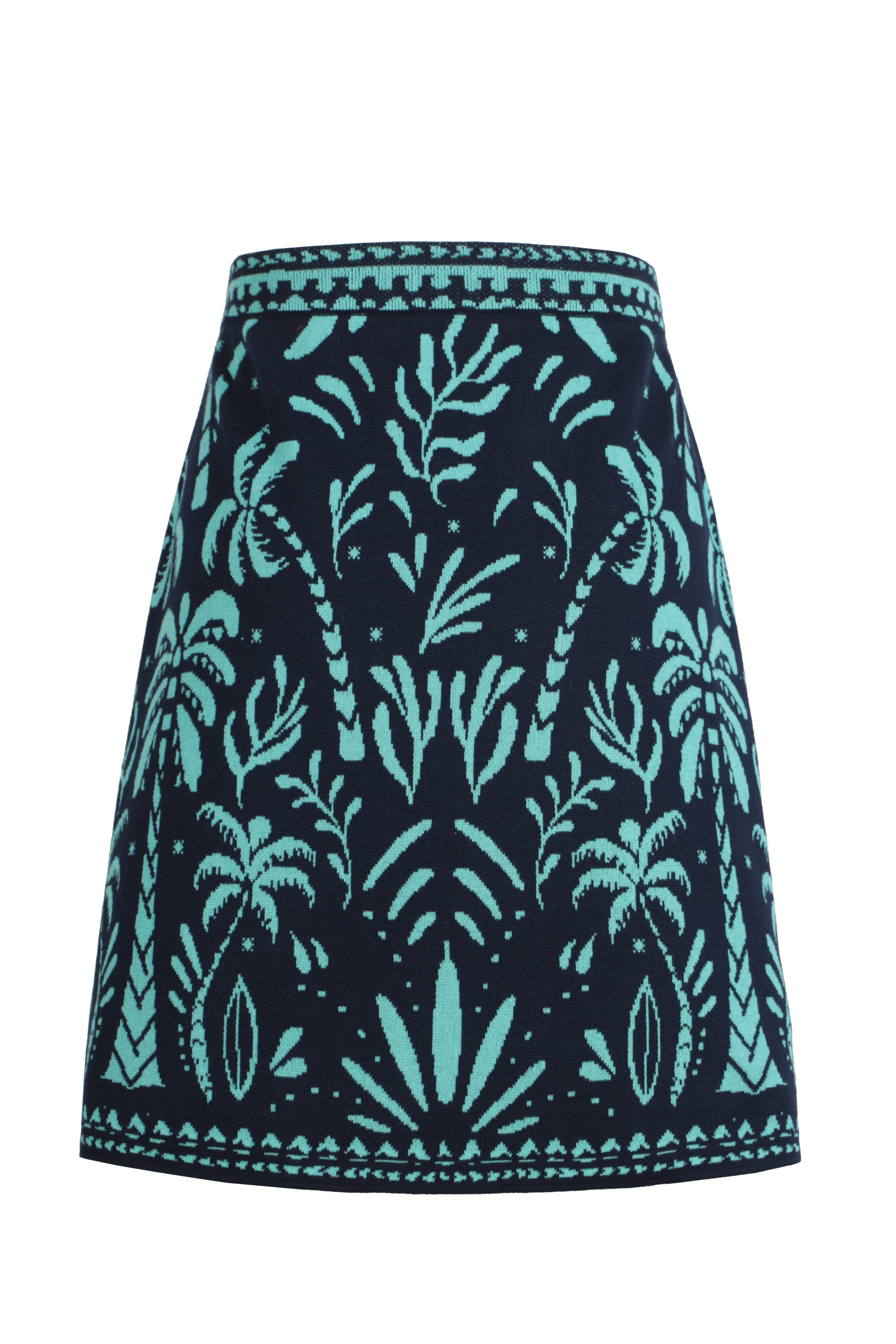 Jacquard Wrap Skirt, Urban Botanic Pattern