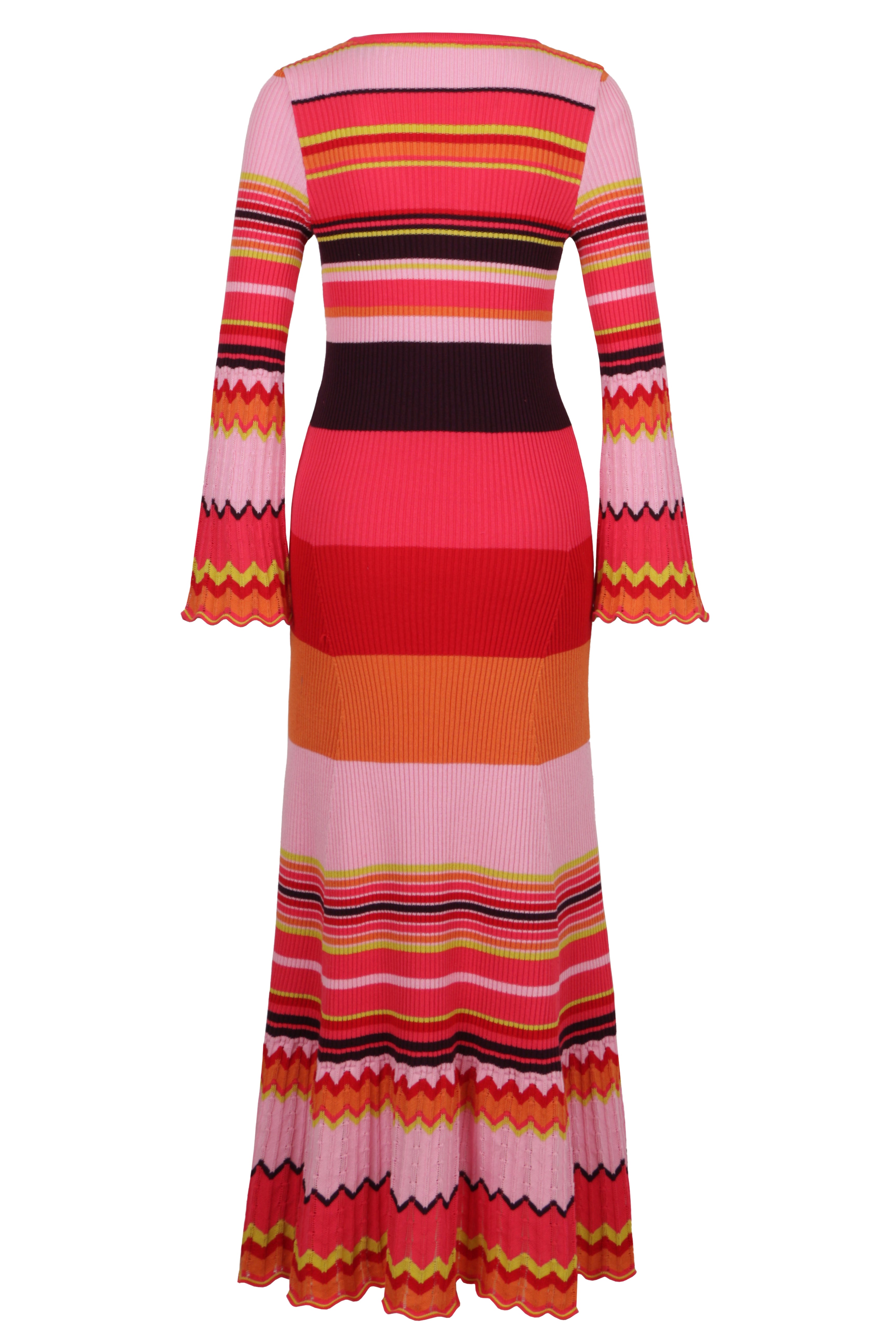 Long Ribbed Dress, Stripe Pattern