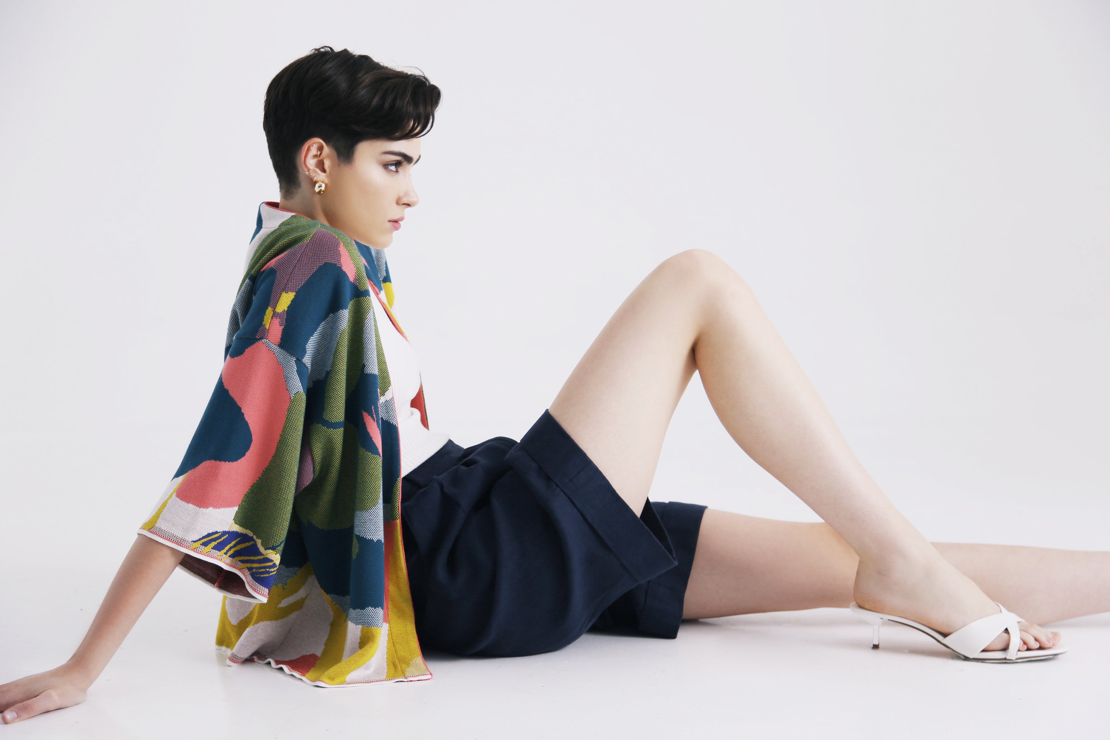 Knitted Cardigan, Maximalist Tropics Pattern