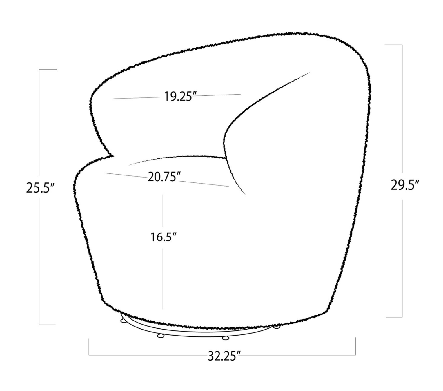 Chair dimensions.