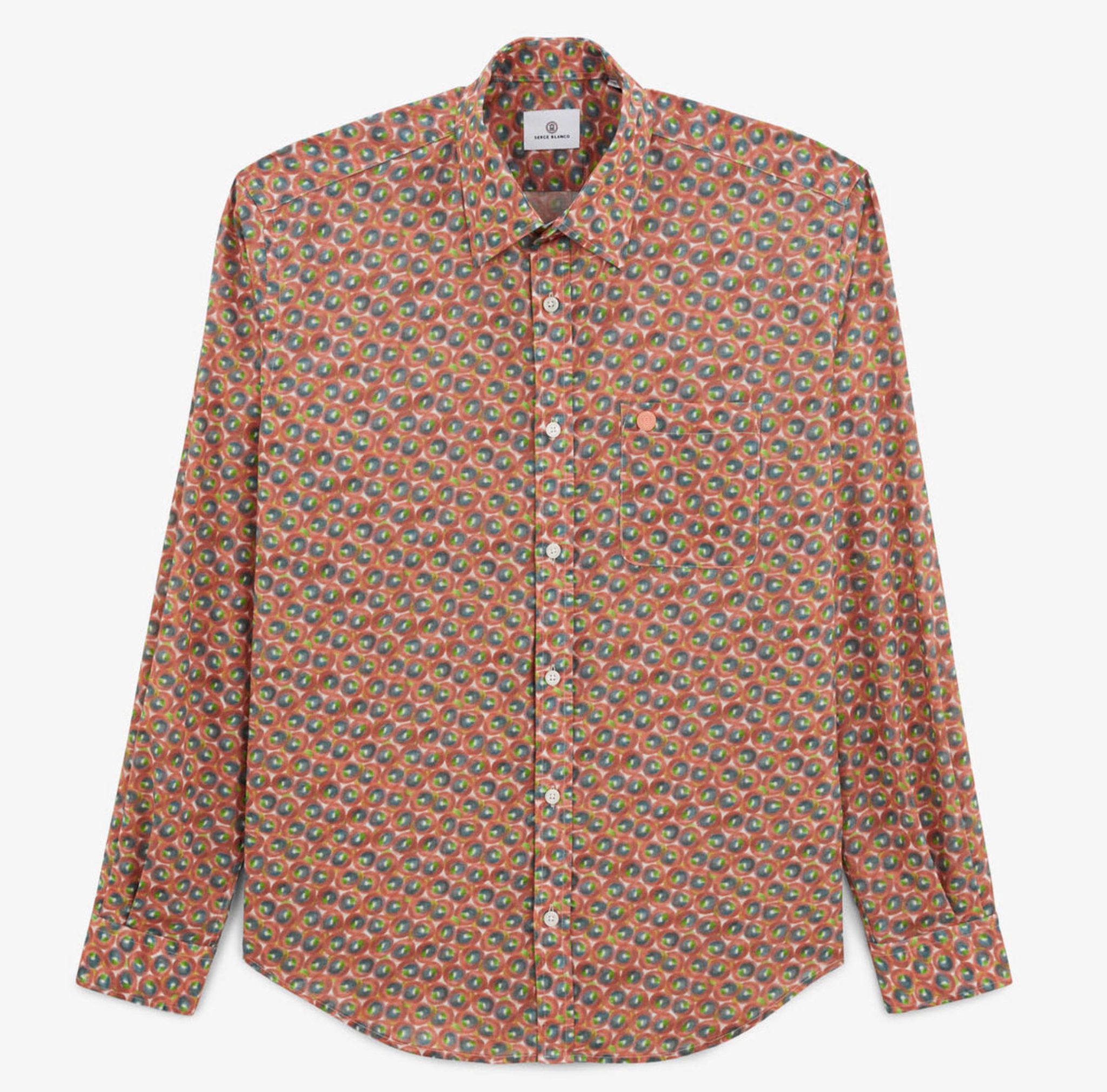 coral dress shirt Charles coral printed shirt