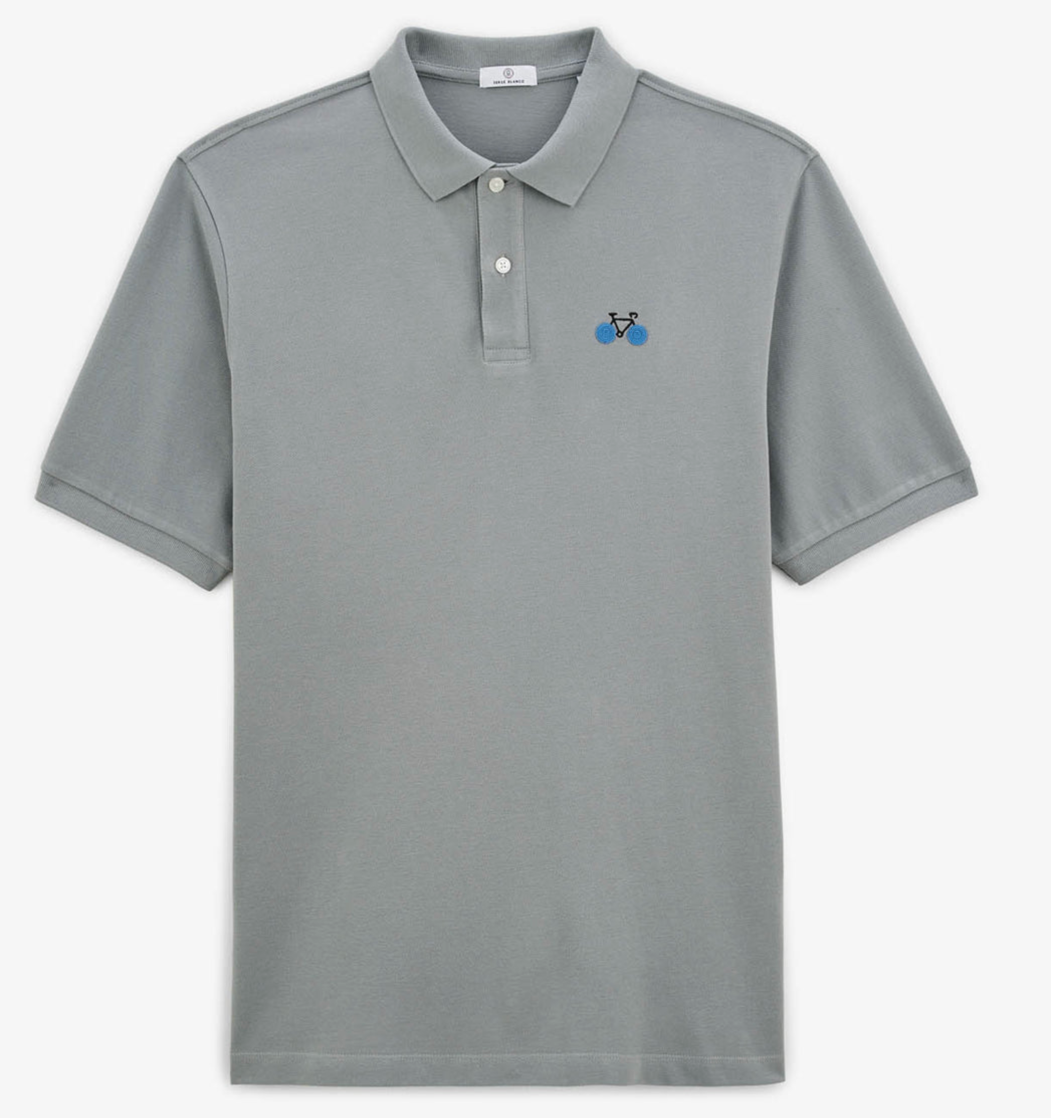 Labby pique polo shirt with slate bike embroidery