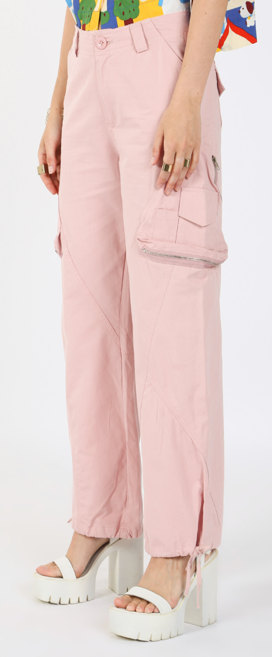 Pink Baggy Cargo Pants