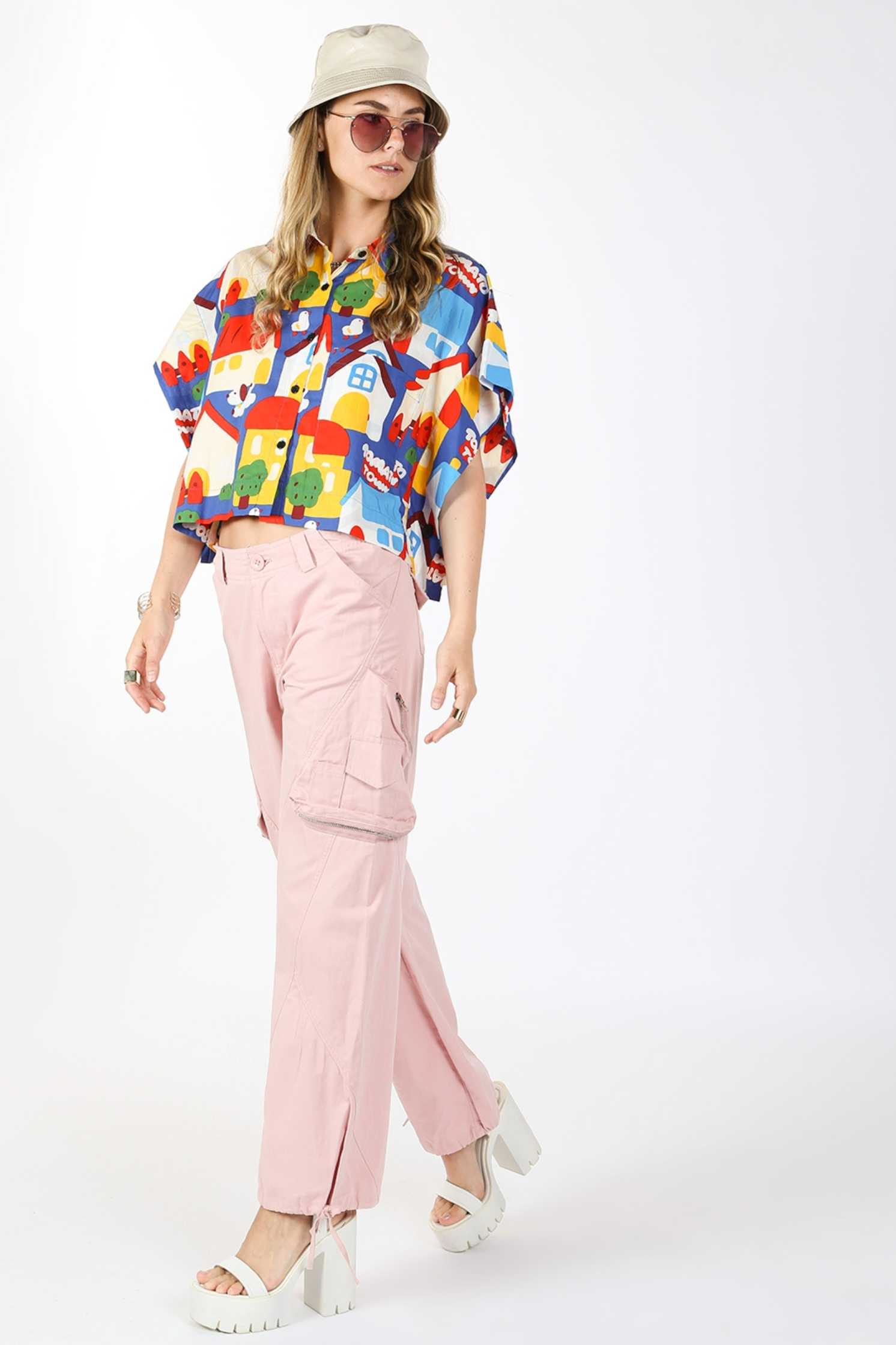 Pink Baggy Cargo Pants