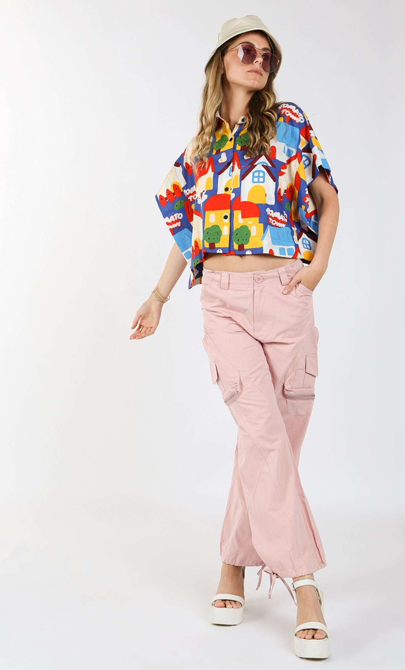 Pink Baggy Cargo Pants