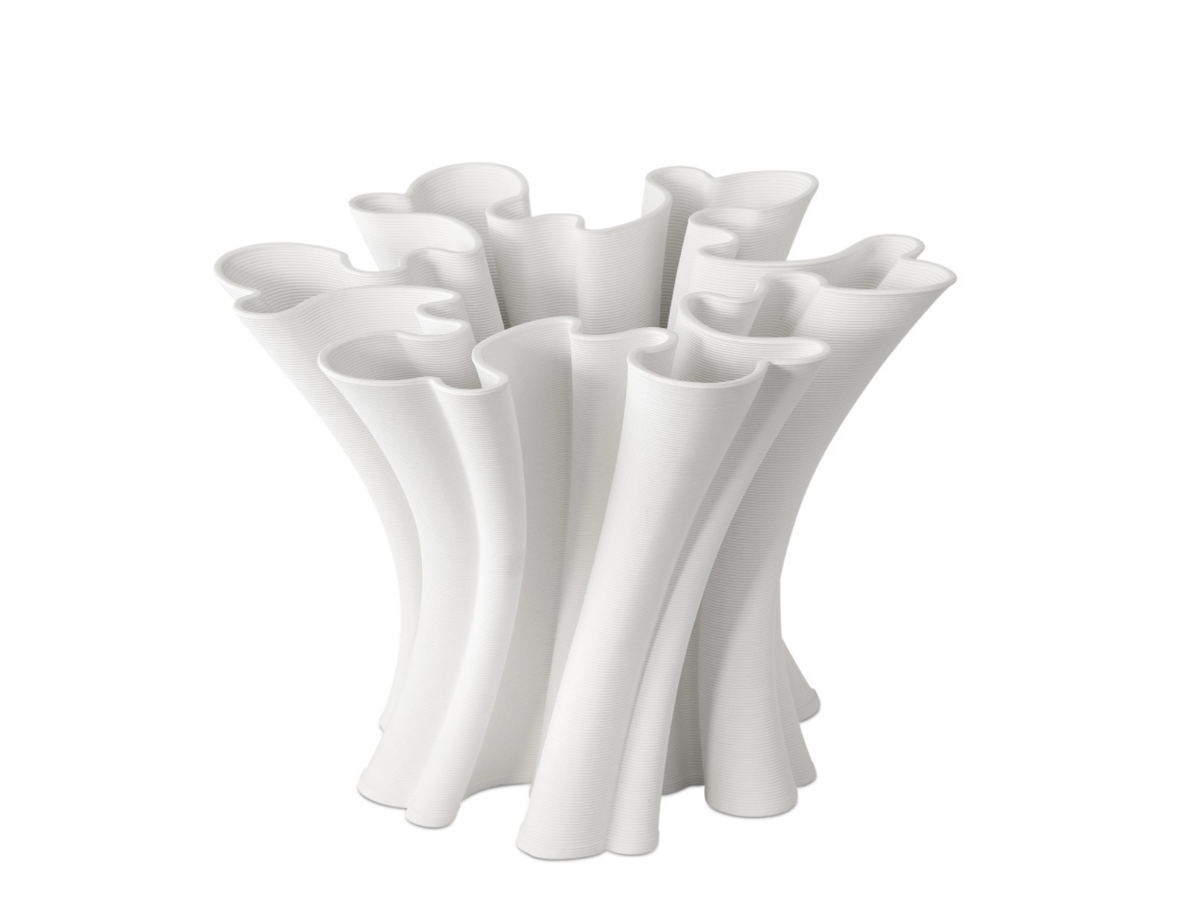 Godet Twist White Vase