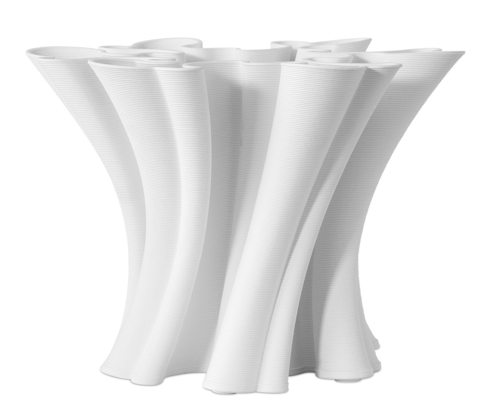 Godet Twist White Vase