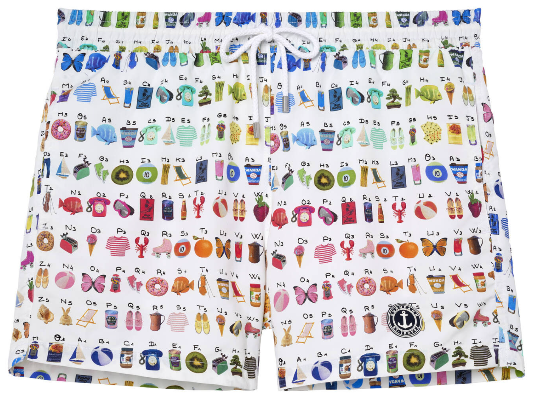 THINGS - Multicolored objects print swimshorts