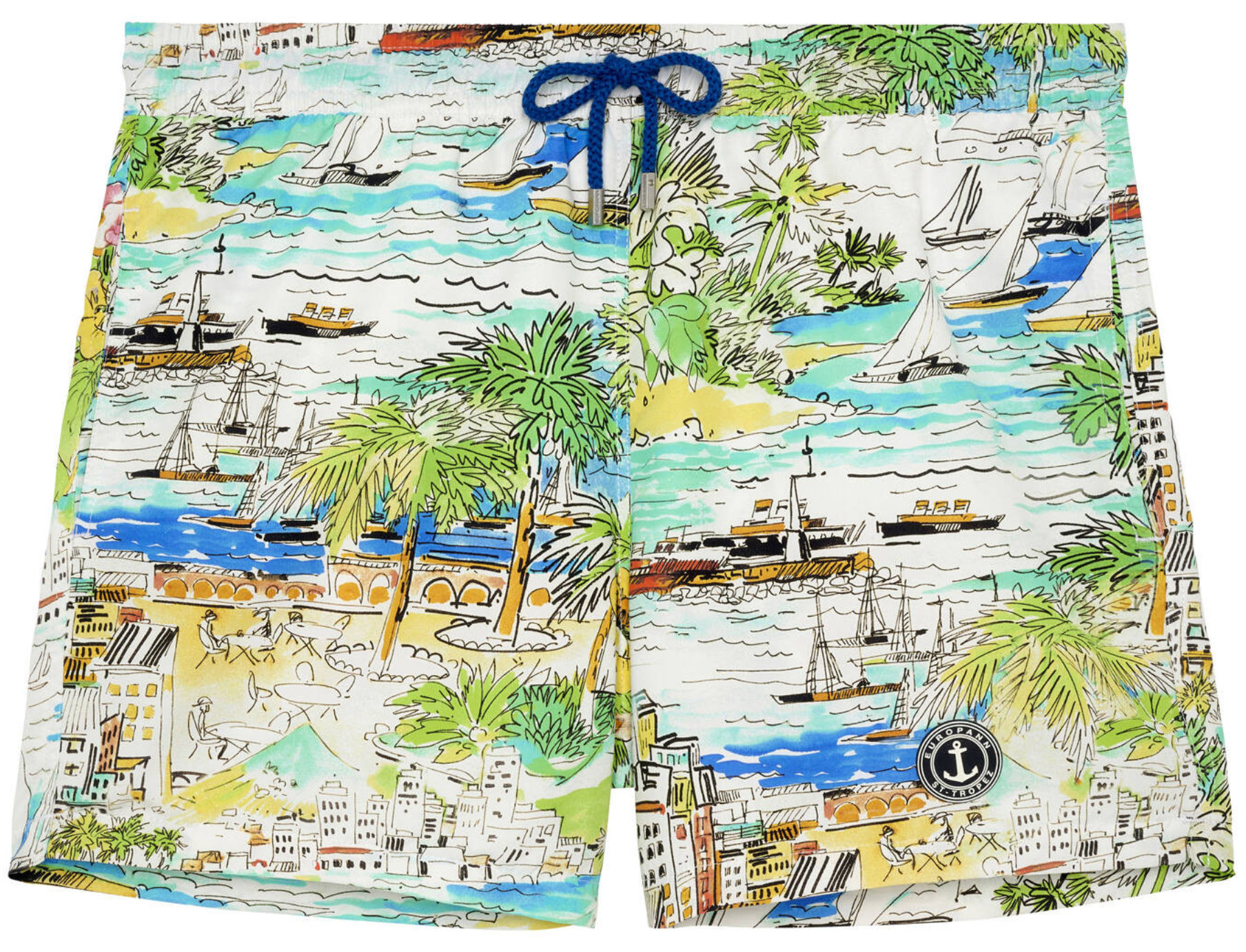 RICO - Green tropical landscape print swimshorts