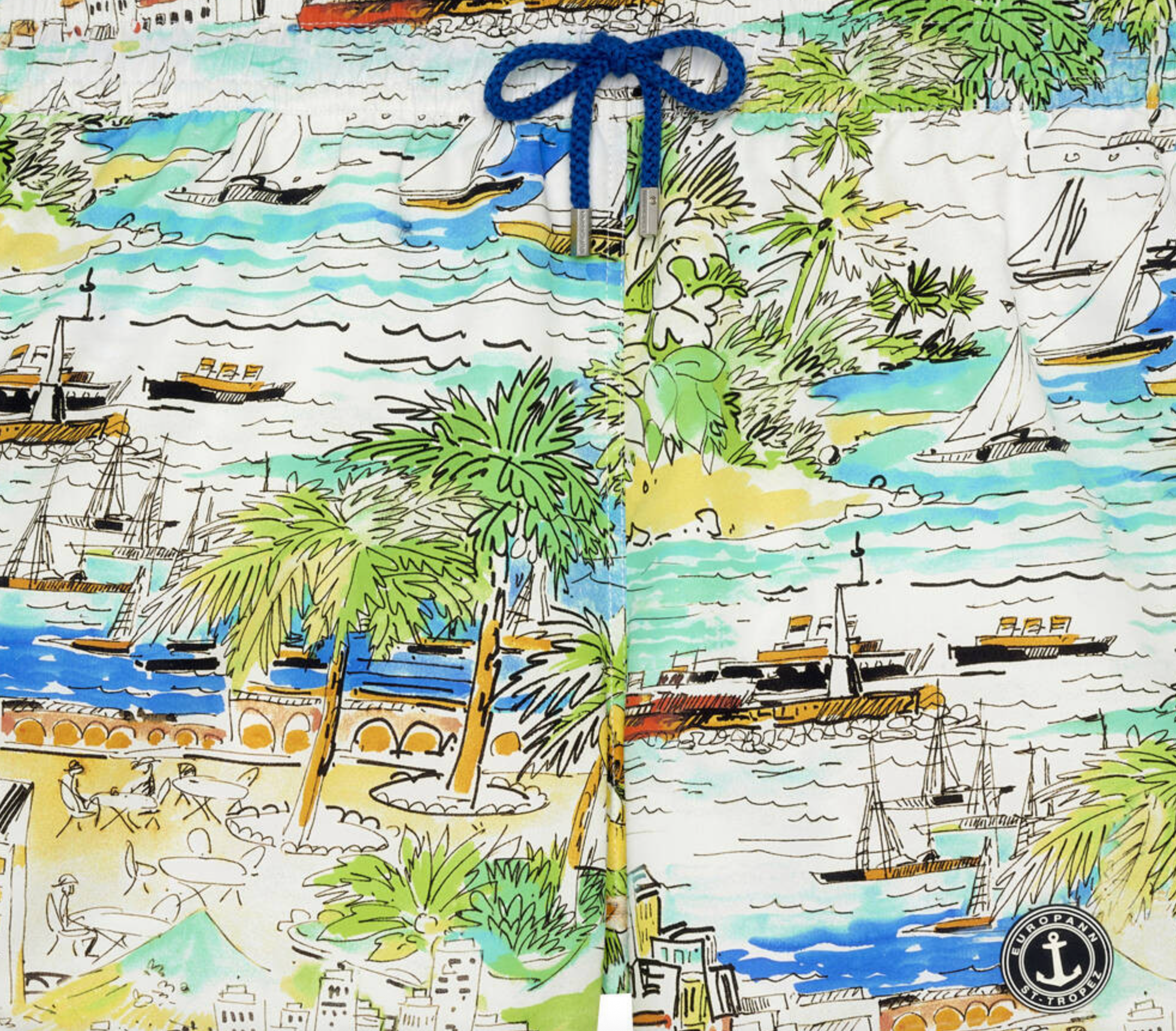 RICO - Green tropical landscape print swimshorts