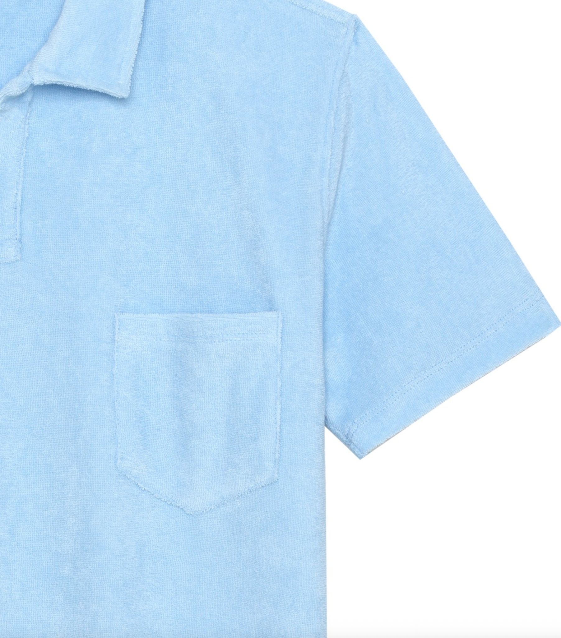 MITCH - Towelling sky blue polo shirt