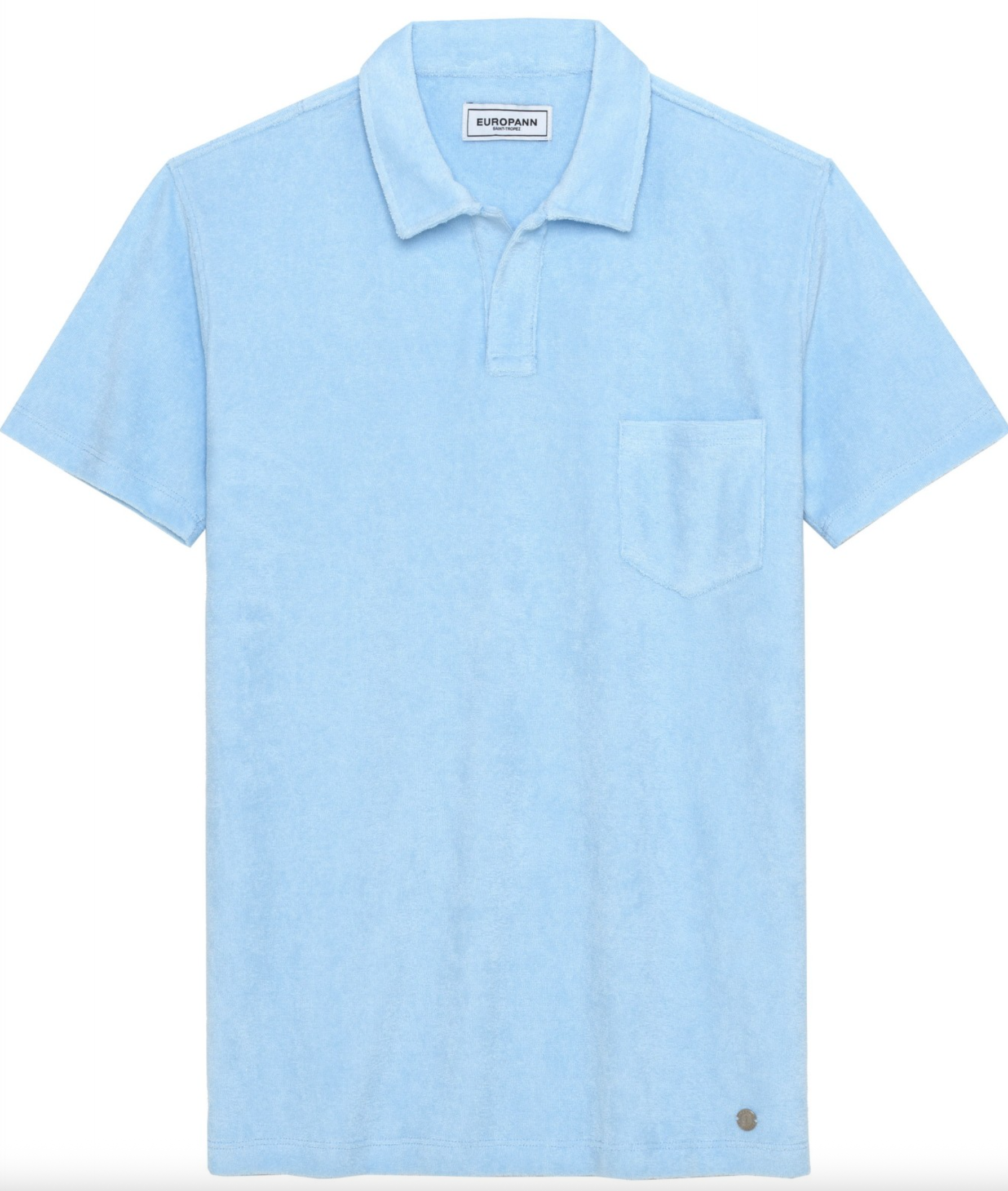 MITCH - Towelling sky blue polo shirt